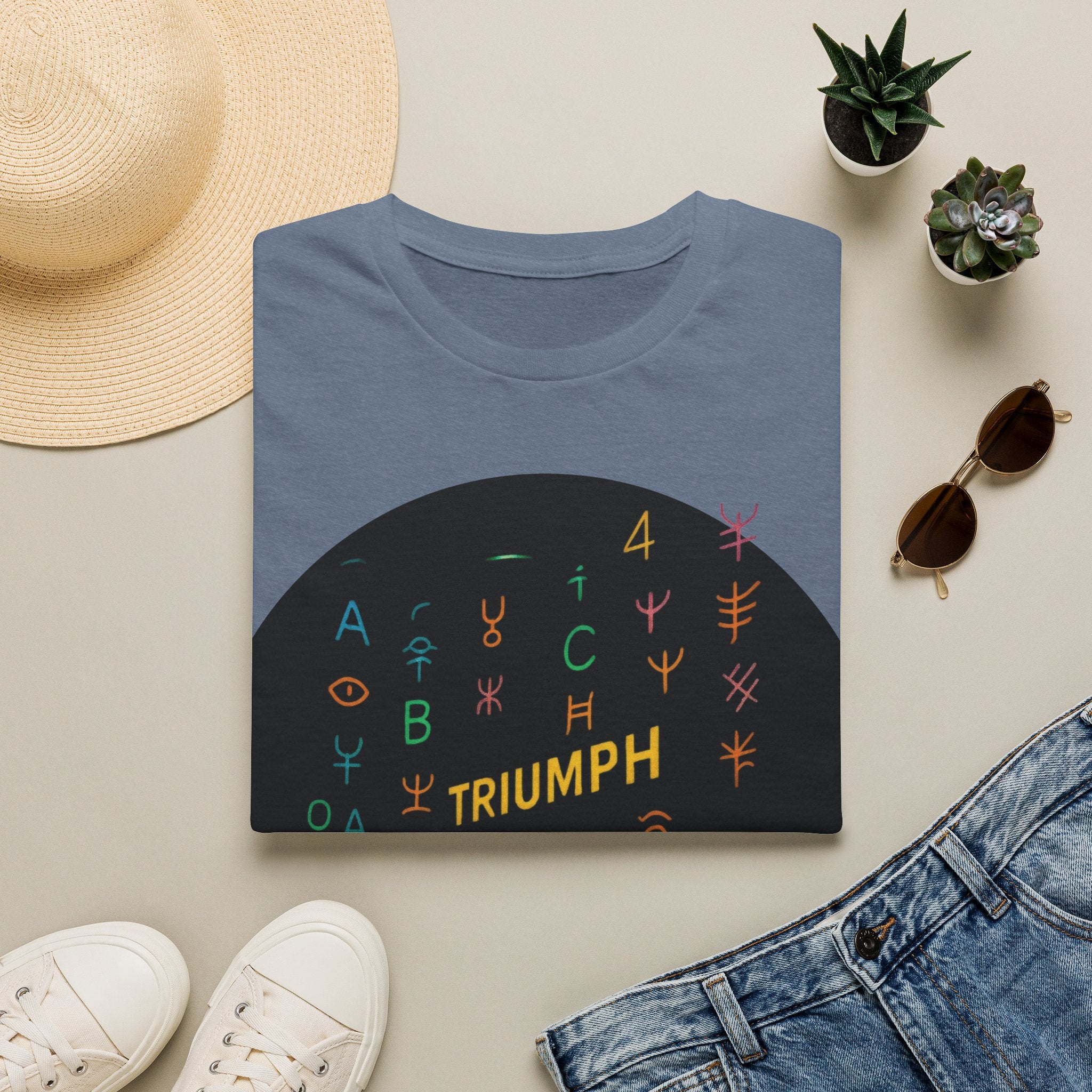 PRB Triumph Afro Hair Silhouette T-Shirt | Black Hair Alphabet Design by Printify