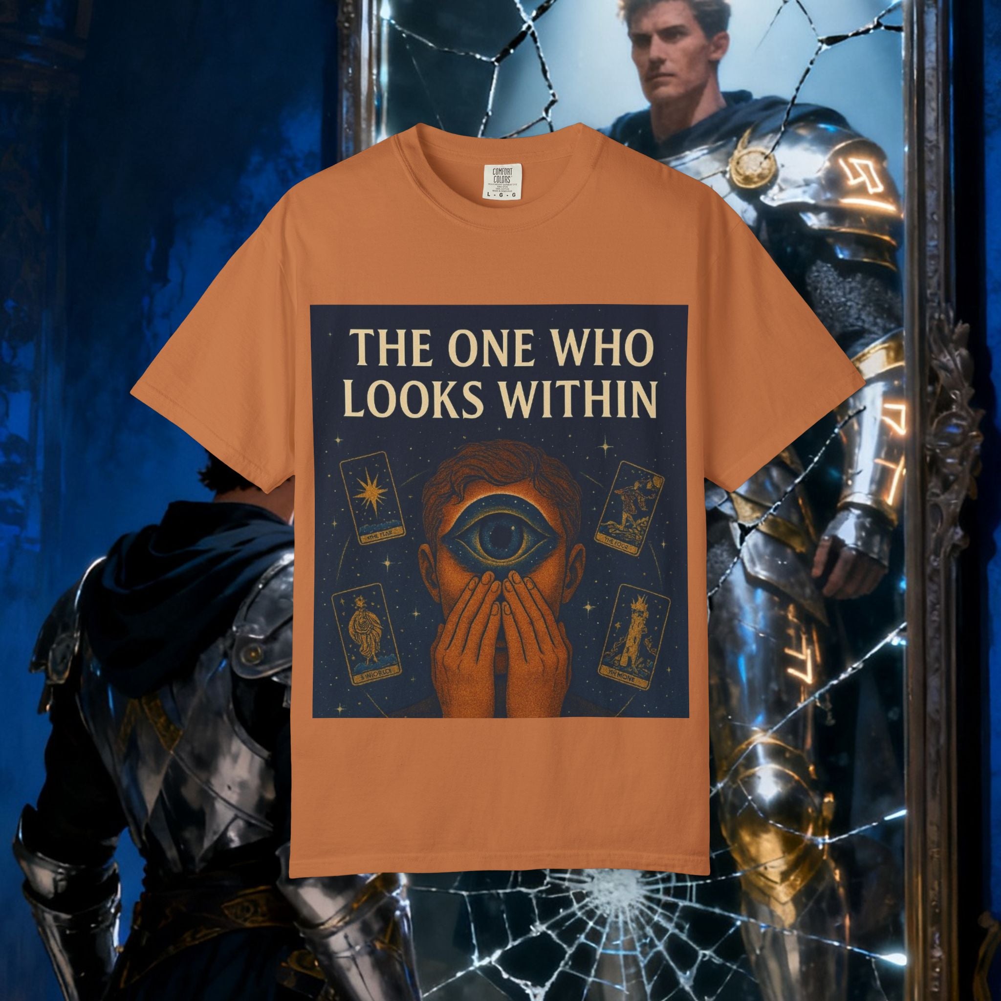 PRB Tarot Eye T-Shirt — "The One Who Looks Within" Mystical Graphic Tee by Power Runs Black
