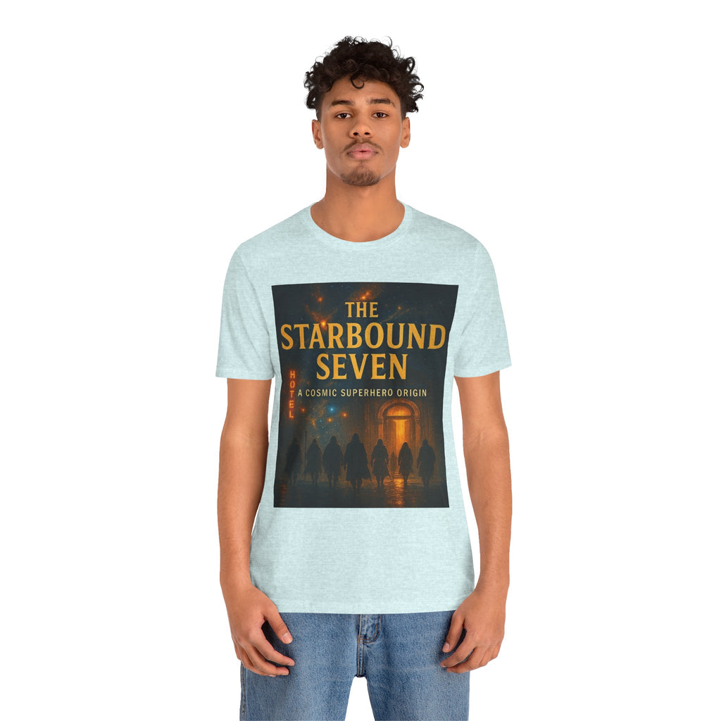 Power Runs Black PRB The Starbound Seven Tee – Retro Cosmic Superhero Poster Shirt by Power Runs Black
