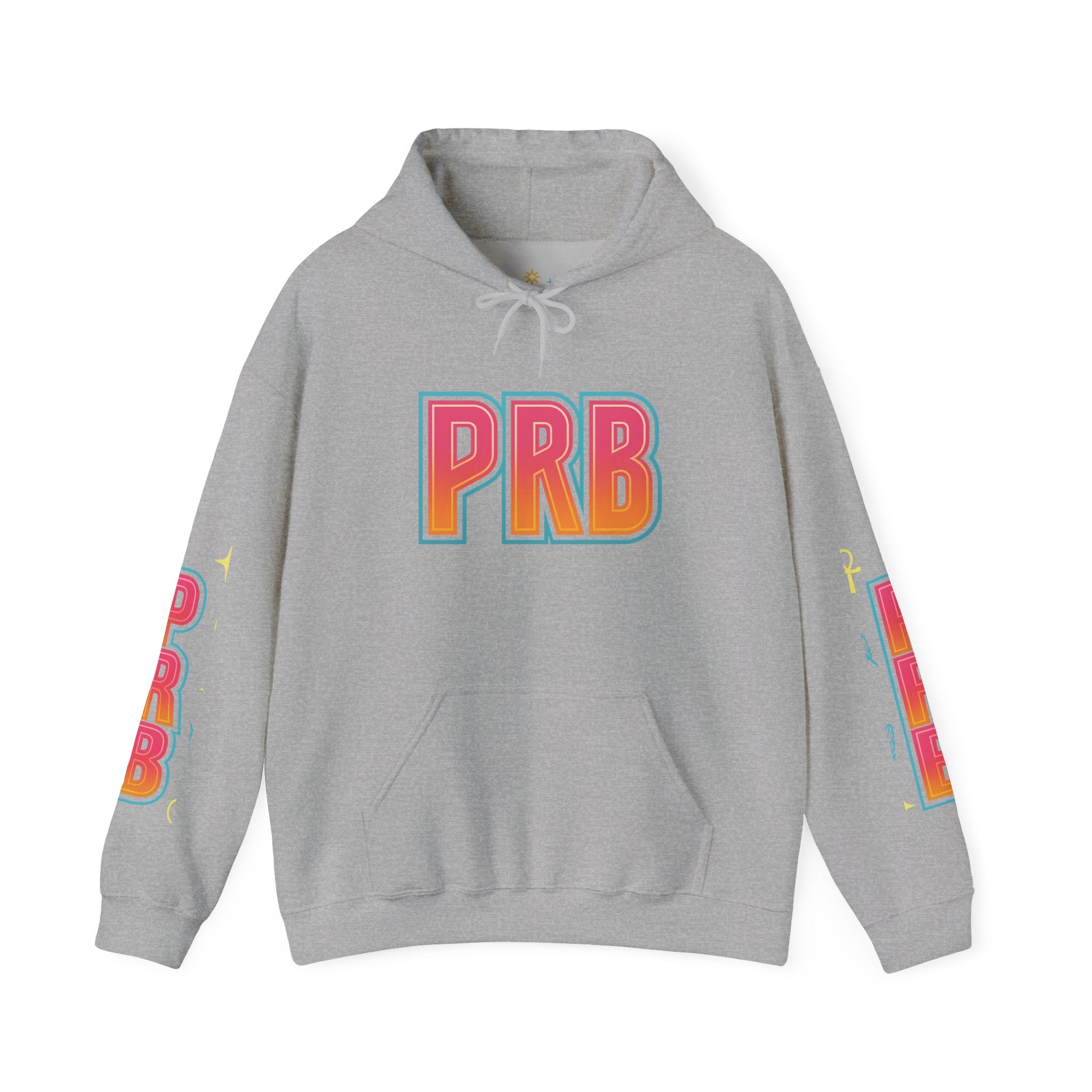 PRB Graphic Hoodie — Colorful Cityscape Pullover by Power Runs Black