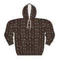 PRB Vintage Brick Wall Pattern Hoodie | Repeating 'PRB' Graphic by Power Runs Black