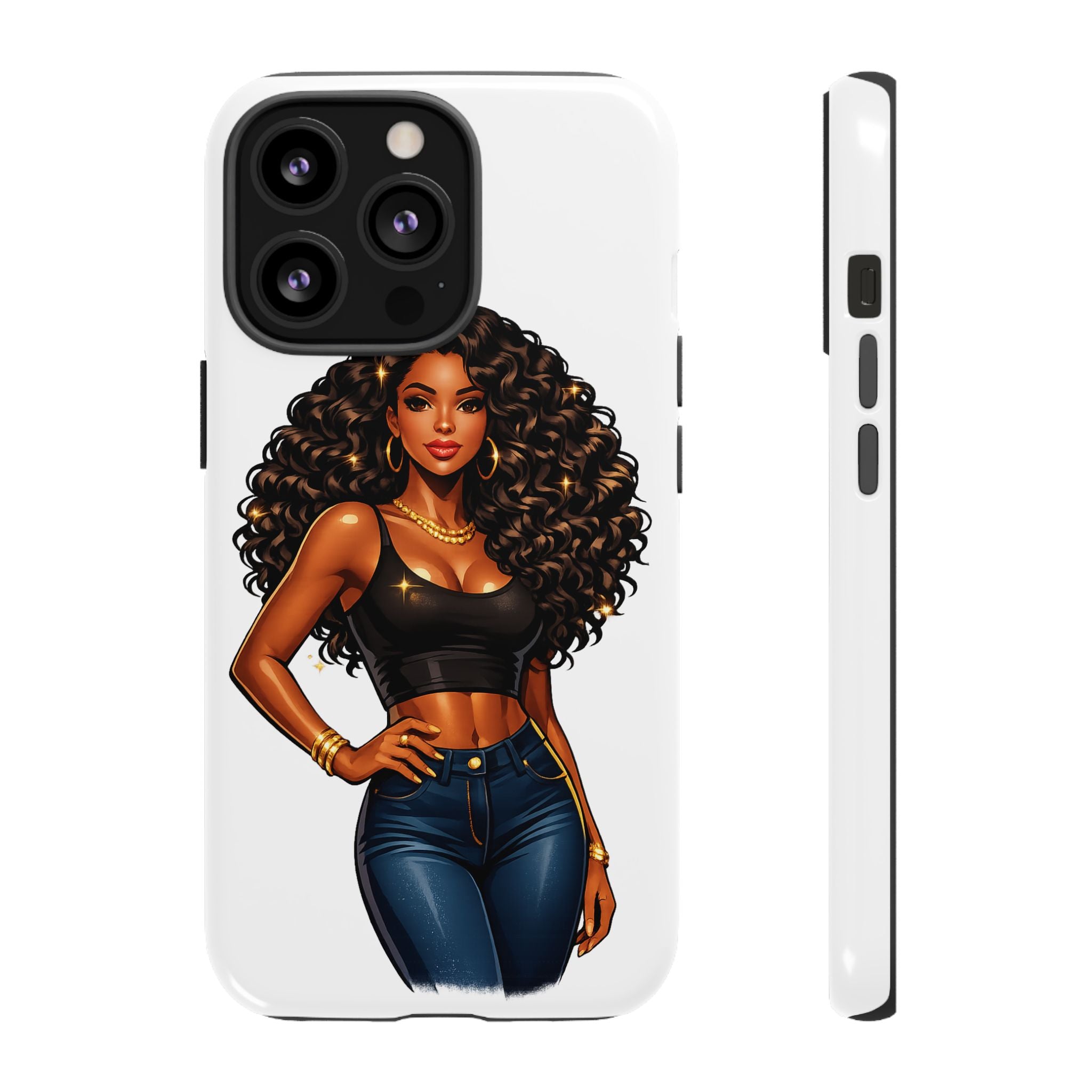 Pretty Rich Bitch by PRB Curly Hair Phone Case by Printify