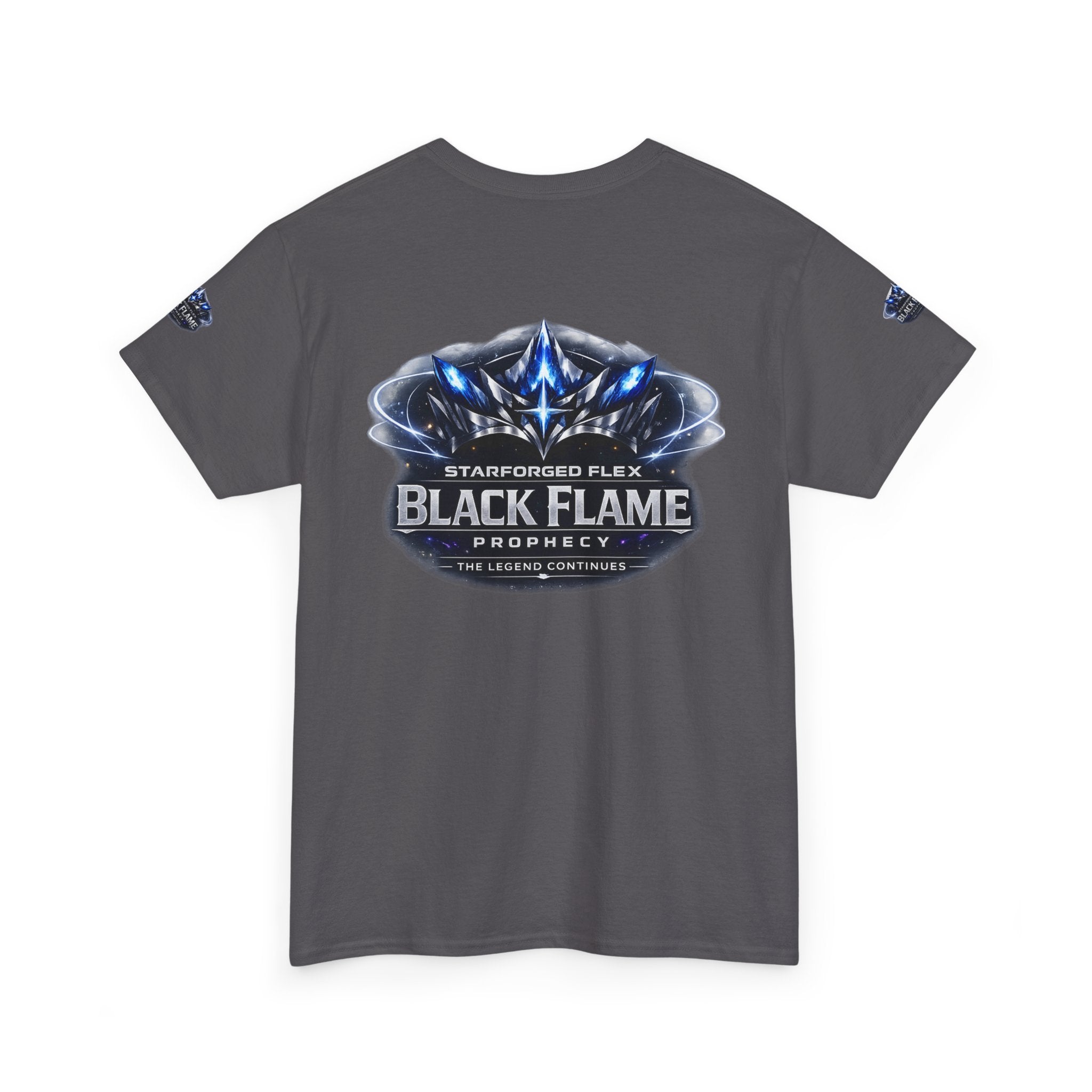 PRB Black Flame Prophecy Tee — Starforged Flex Graphic T‑Shirt by Power Runs Black