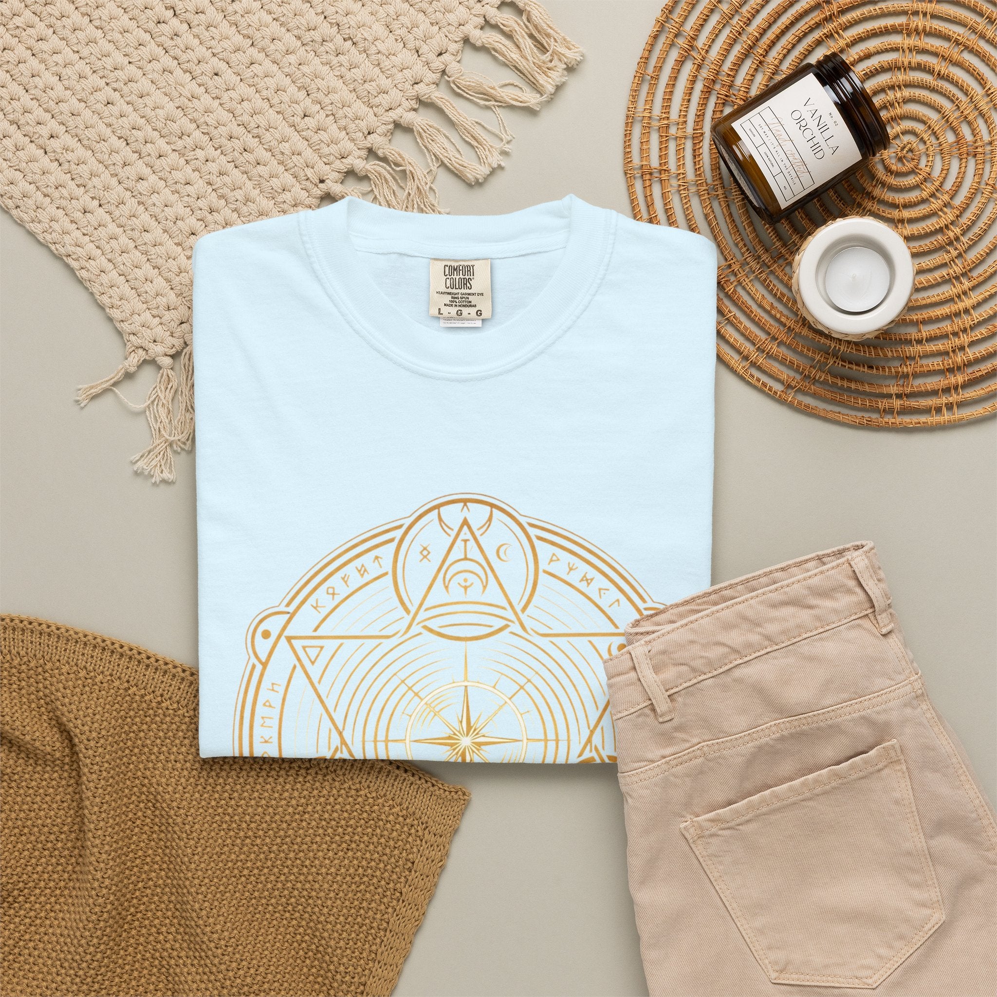 Power Runs Black PRB — Veyra Kain Geometric Sigil Tee with “Too Much Becomes Ruin” Graphic T-Shirt by Printify