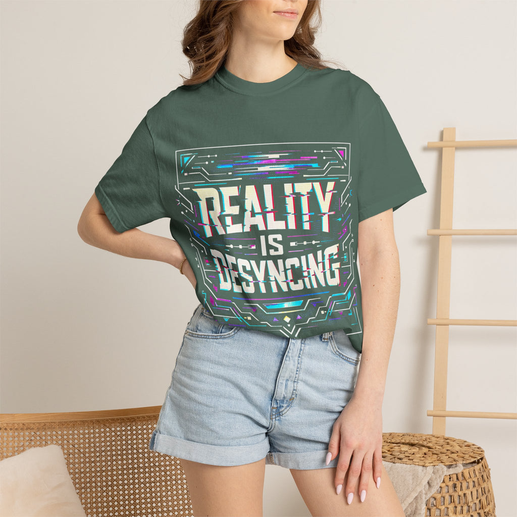 Power Runs Black PRB Glitchy Pastel "Reality Is Desyncing" T-Shirt by Printify
