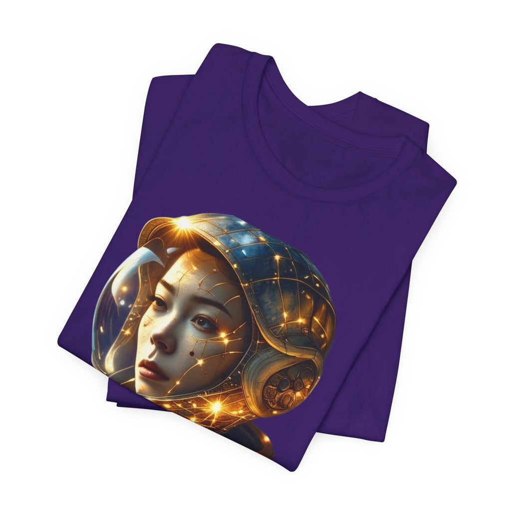 PRB Astronaut Portrait Tee — Starry Cosmic Helmet Graphic T-Shirt by Power Runs Black