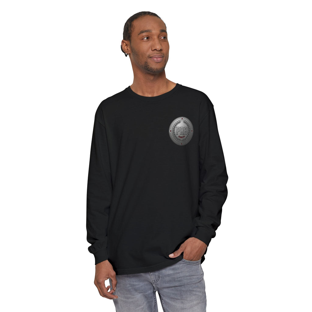 PRB The Starbound Seven graphic long sleeve shirt | cosmic superhero poster by Power Runs Black