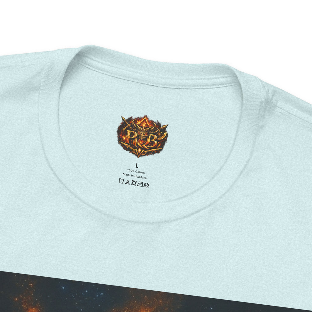 Power Runs Black PRB The Starbound Seven Tee – Retro Cosmic Superhero Poster Shirt by Power Runs Black