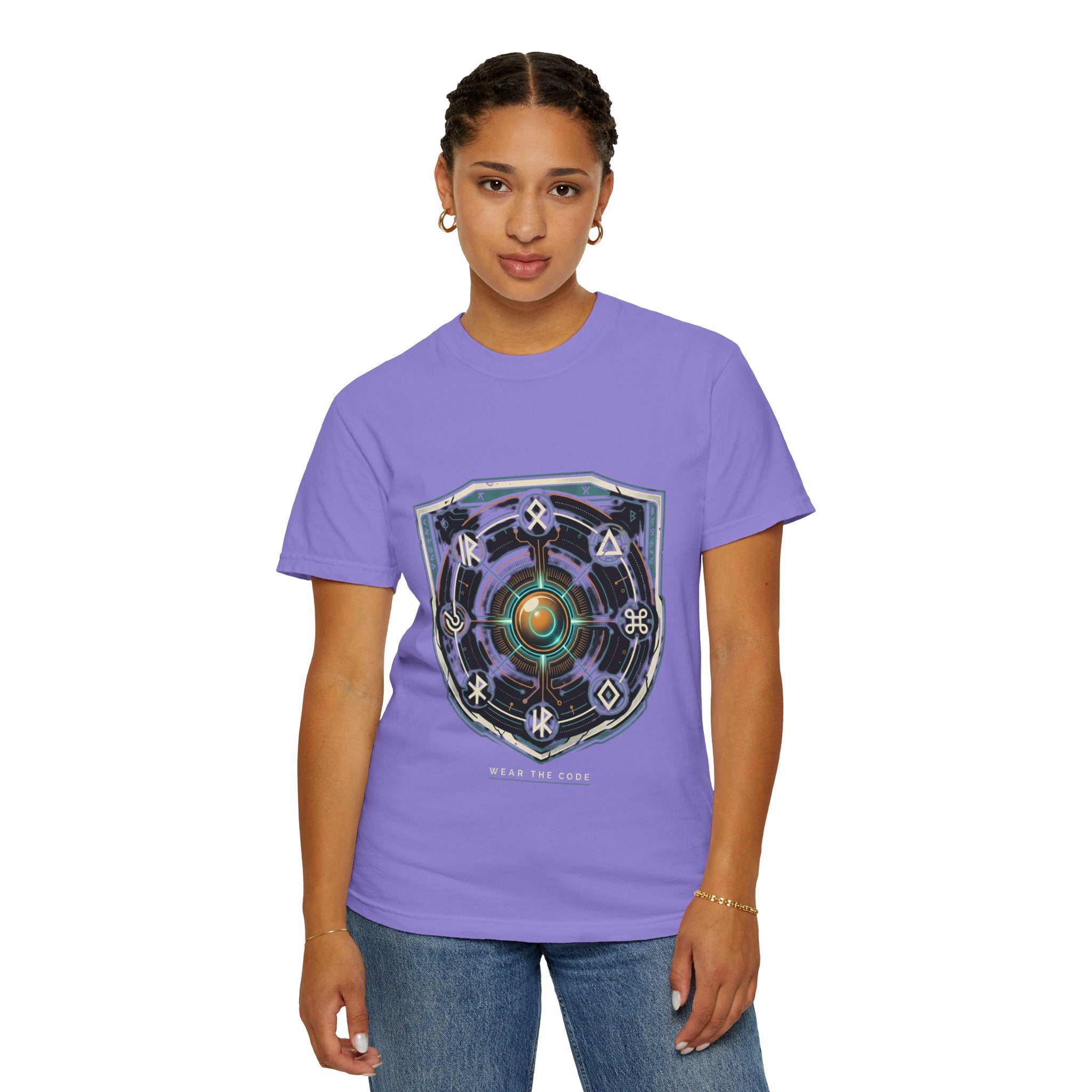 Power Runs Black PRB "Wear The Code" Mystic Shield T-Shirt — Geometric Sigil Graphic Tee by Power Runs Black