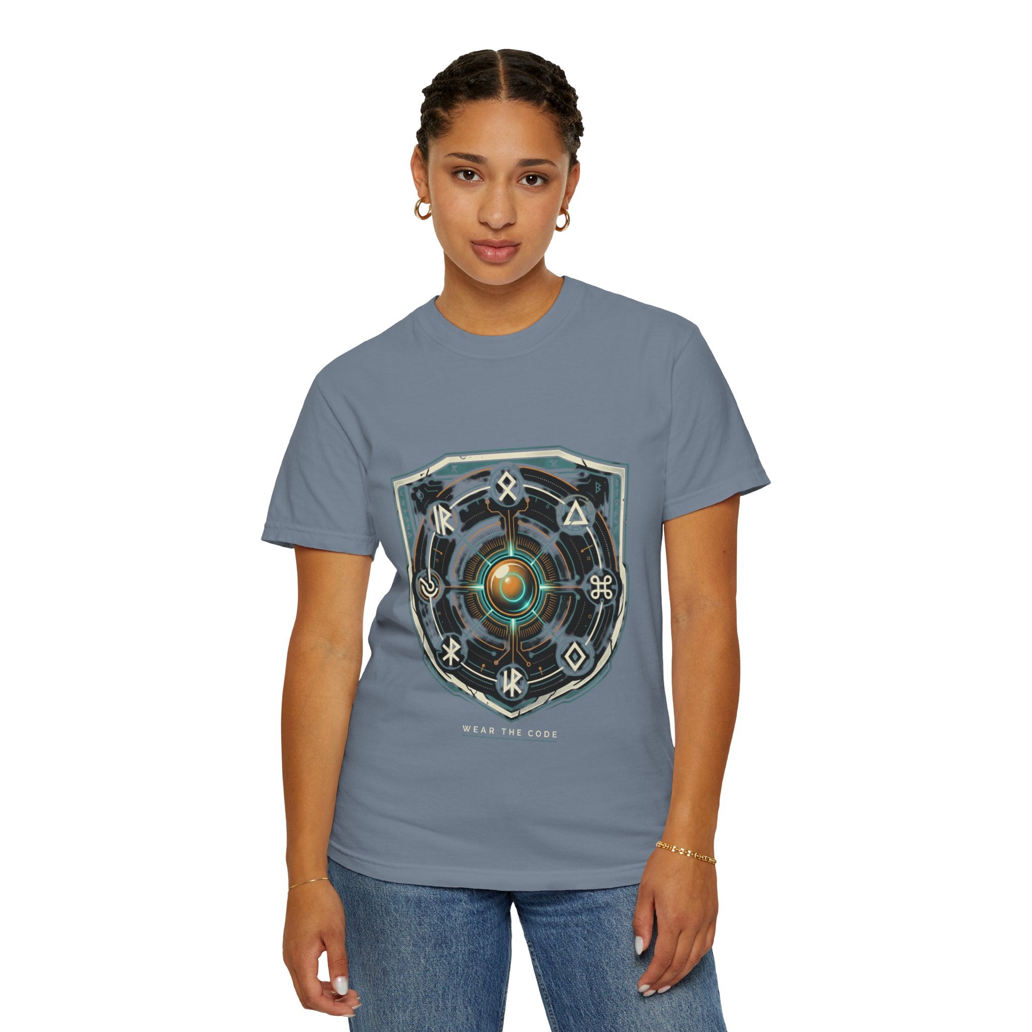 Power Runs Black PRB "Wear The Code" Mystic Shield T-Shirt — Geometric Sigil Graphic Tee by Power Runs Black