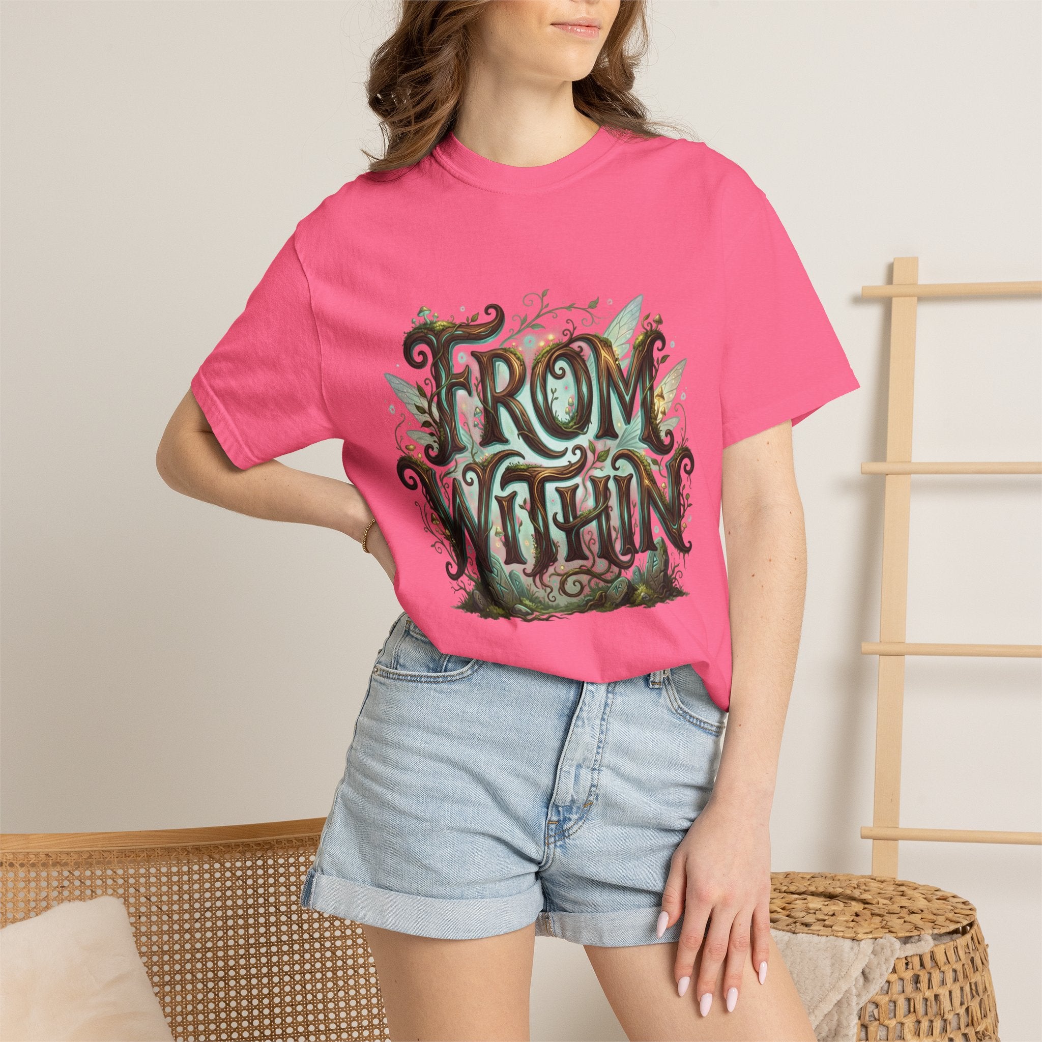 PRB From Within T-shirt | Nature Typography Forest Illustration by Power Runs Black