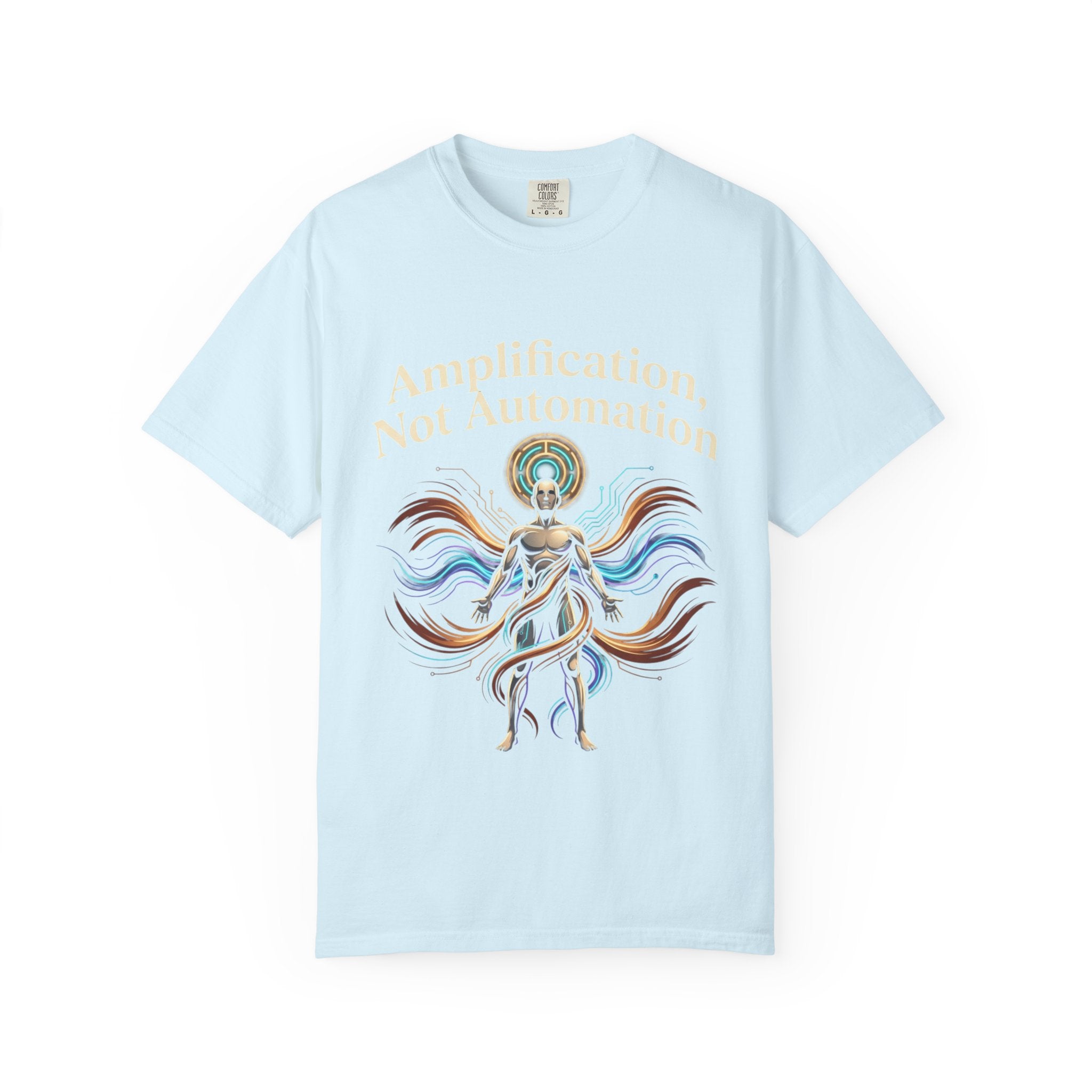 Printify PRB Amplification Not Automation T-Shirt — Abstract Divine Radiance Graphic Tee - T-Shirt