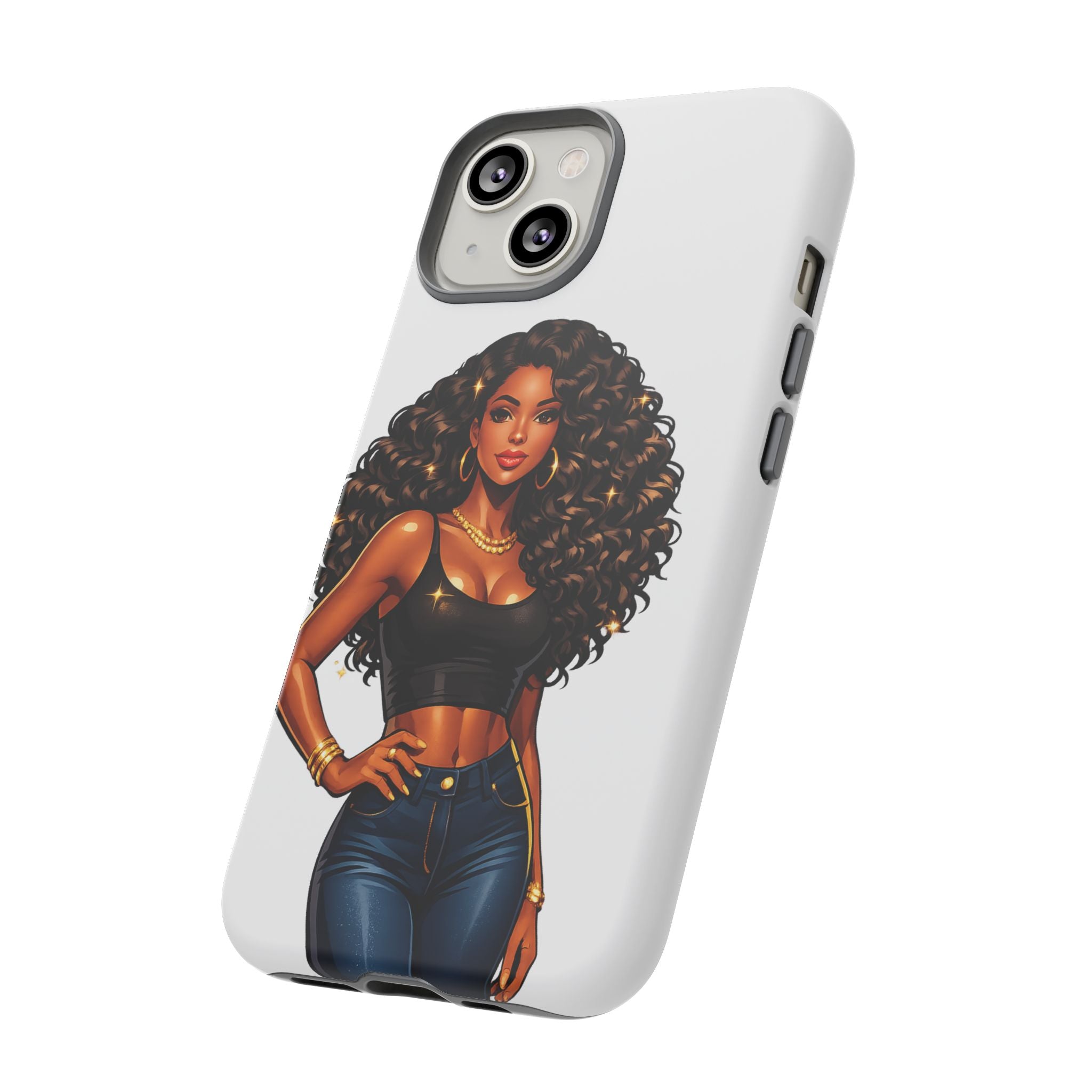 Pretty Rich Bitch by PRB Curly Hair Phone Case by Power Runs Black