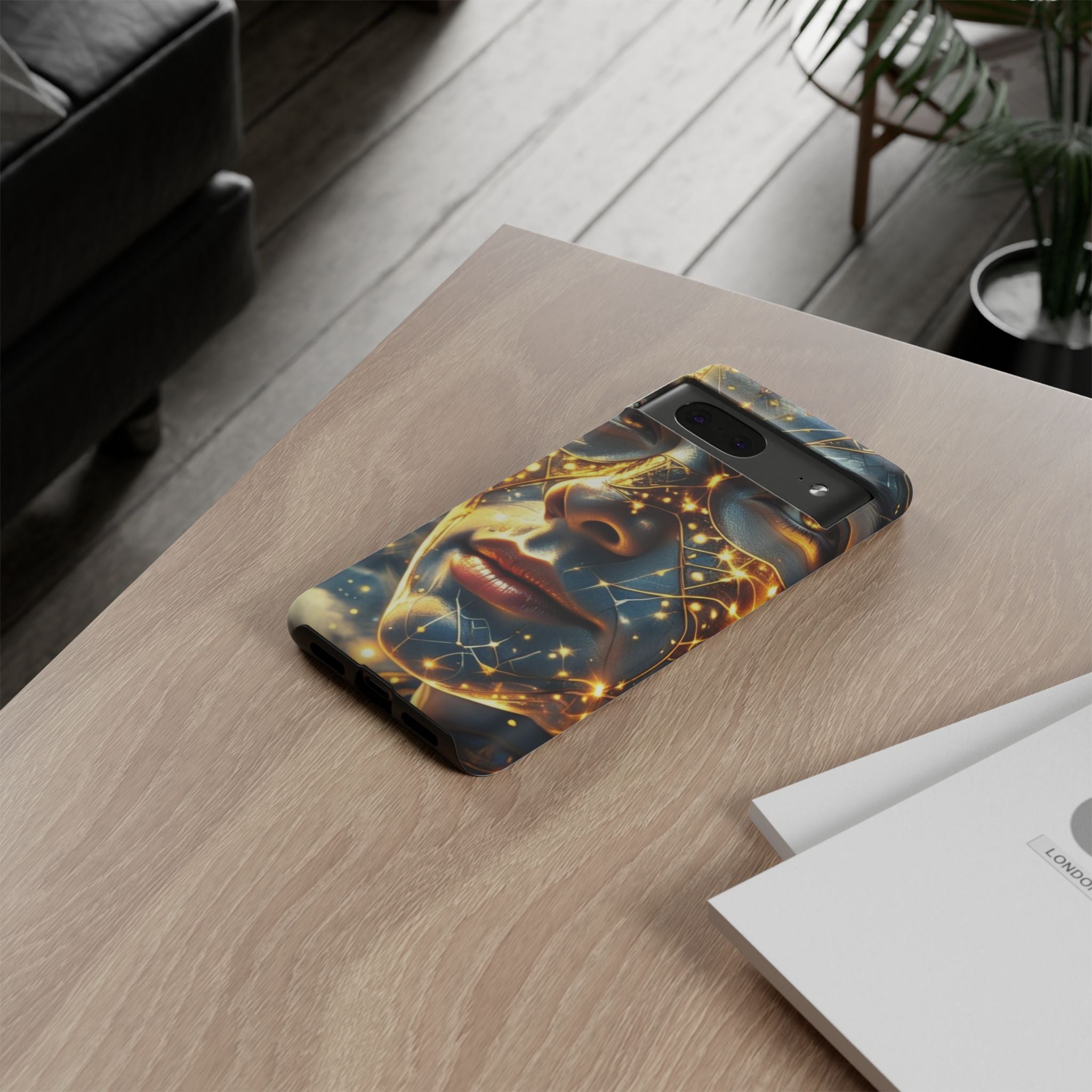 PRB Galactic Portrait Tough Case | Cosmic Face Phone Case, Starry Nebula Design by Power Runs Black