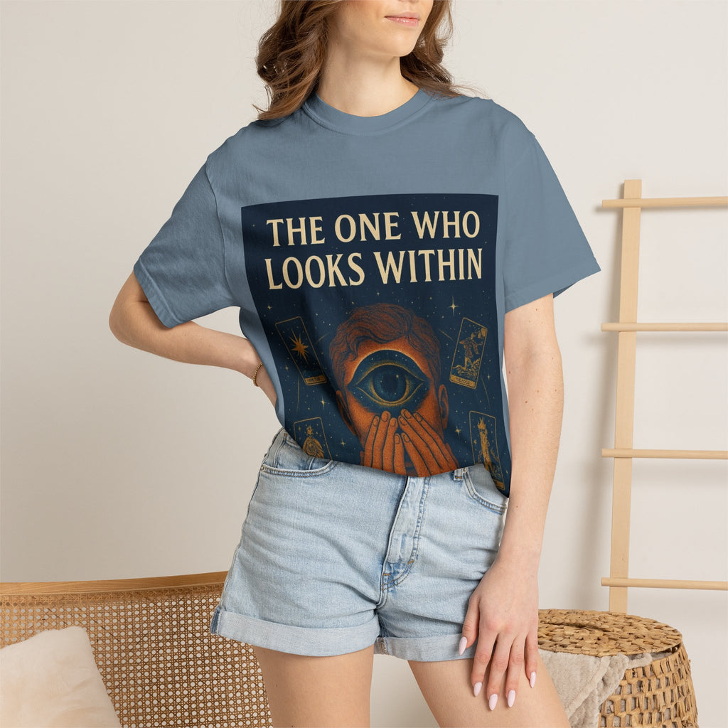 PRB Tarot Eye T-Shirt — "The One Who Looks Within" Mystical Graphic Tee by Power Runs Black