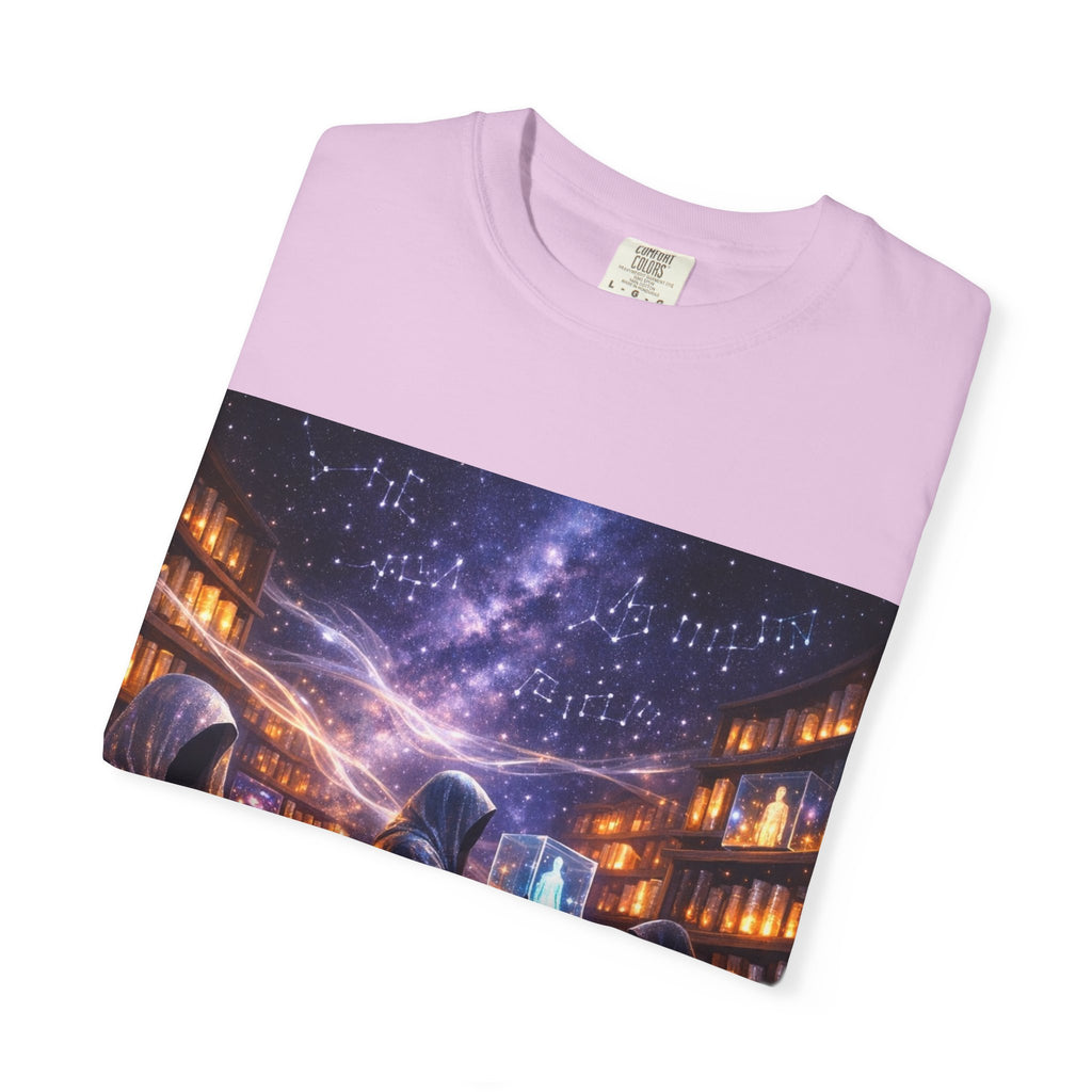 PRB Mystic Library Wizards T-Shirt — Cosmic Sorcerer Art Tee by Power Runs Black