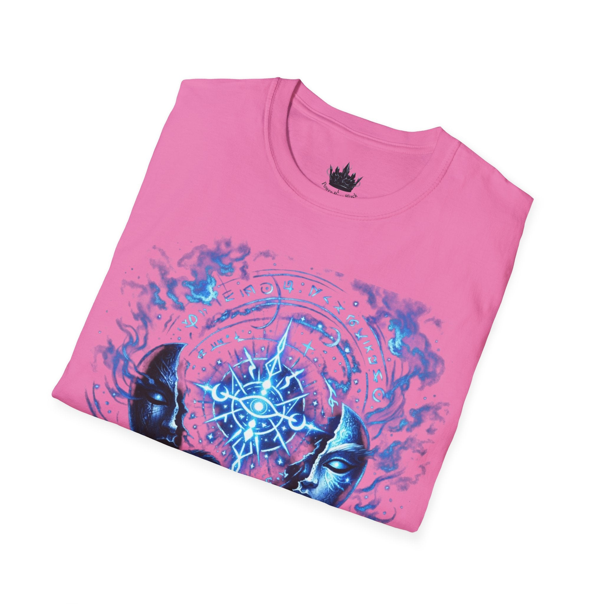 PRB Mystic Oceanic Spell T-Shirt — Blue Serpent & Moon Magic Tee by Power Runs Black