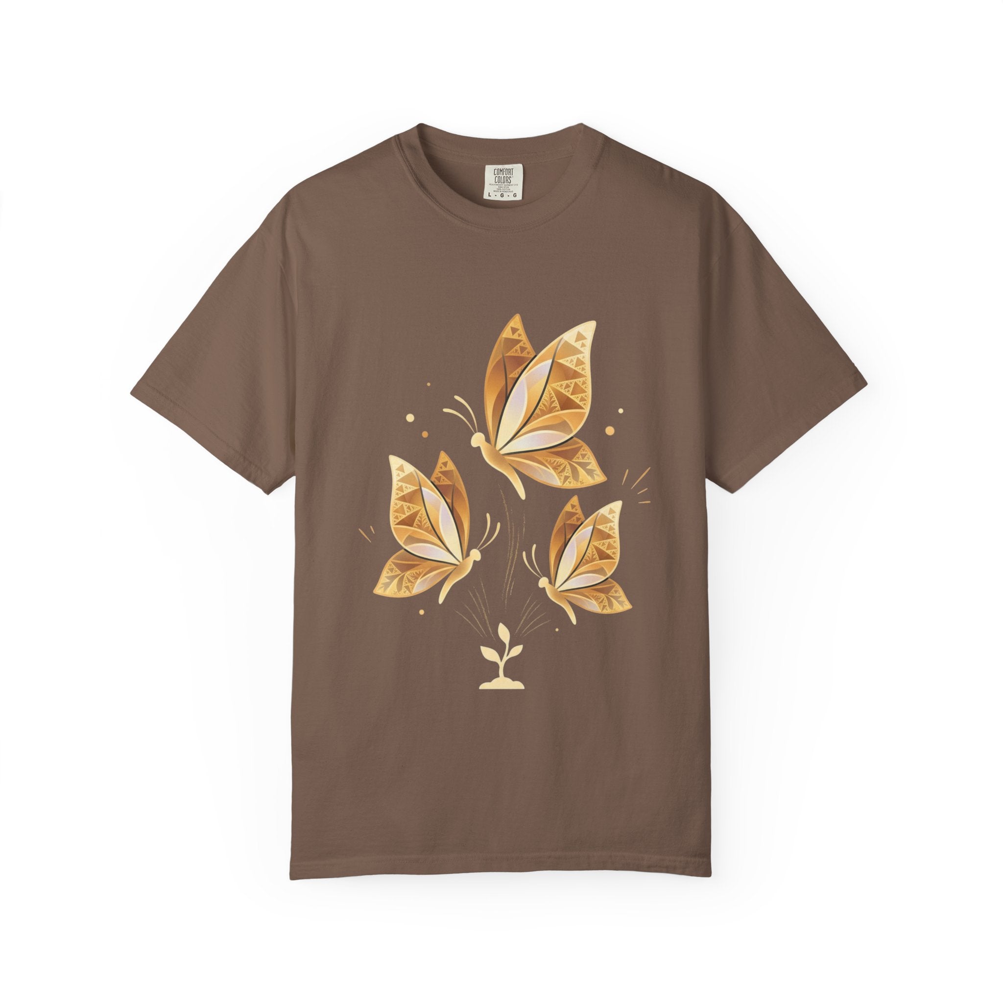 Autumn Leaf Trio T-Shirt | Vintage Garment-Dyed Fall Graphic Tee by Printify