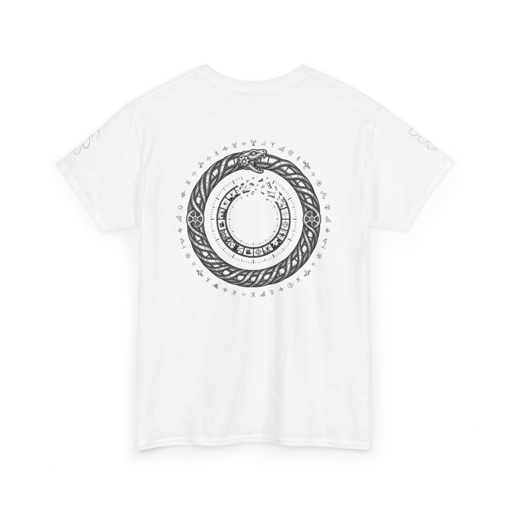 Power Runs Black — "The Agenda of the Arch" Retro TV Ouroboros Graphic Tee by Printify