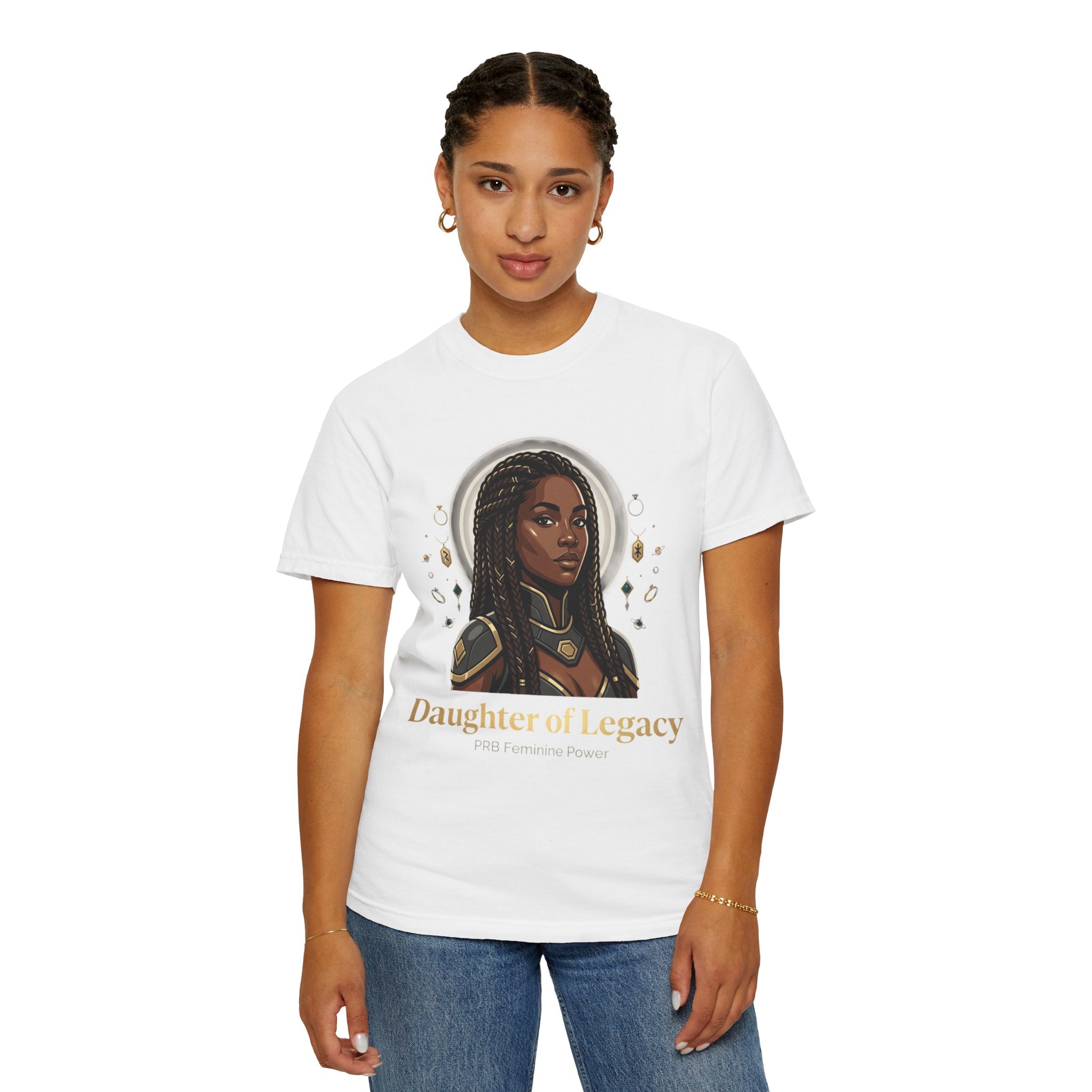 PRB Daughter of Legacy Graphic T-Shirt | Afrocentric Heroine Portrait Tee by Printify