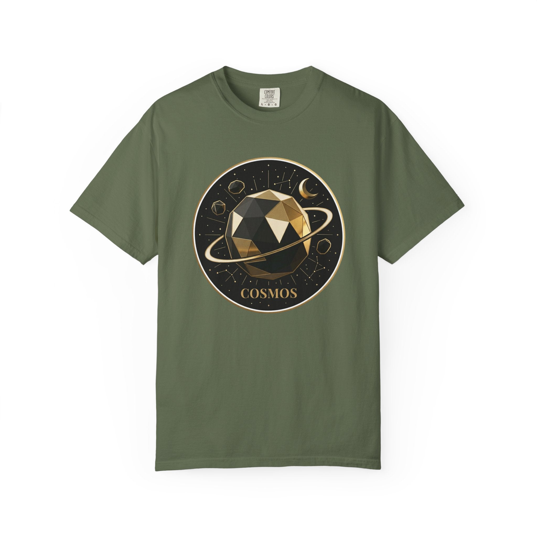 PRB Cosmos Geometric Planet T-Shirt by Power Runs Black