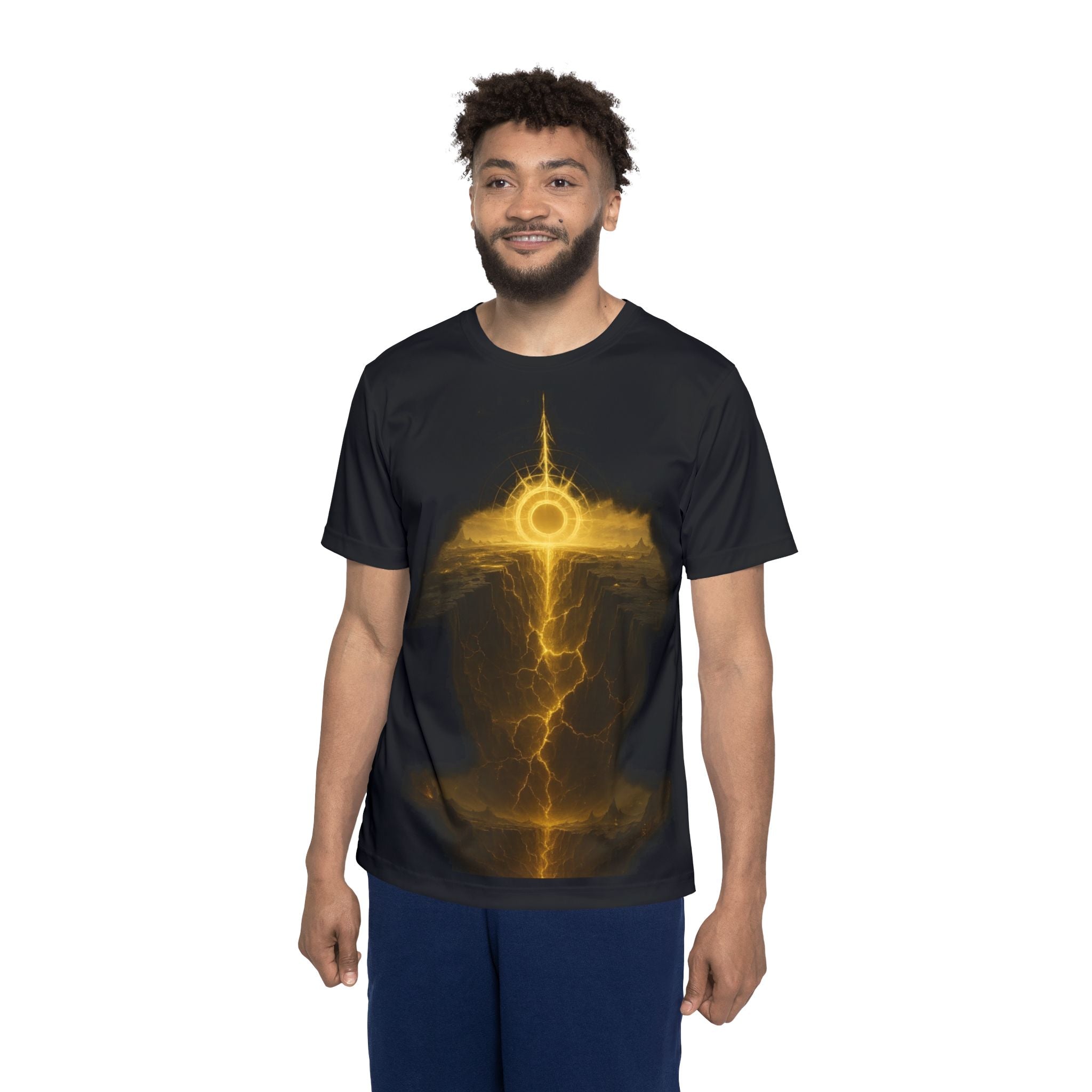 PRB Signal Golden Lightning Sigil Jersey | Sports Tee, Mystic Storm Graphic by Printify