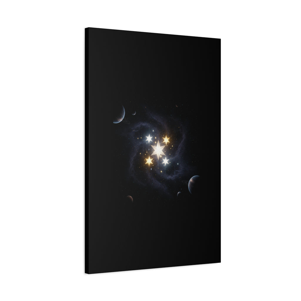PRB Celestial Star Cluster Matte Canvas Print — Cosmic Planets Wall Art by Printify