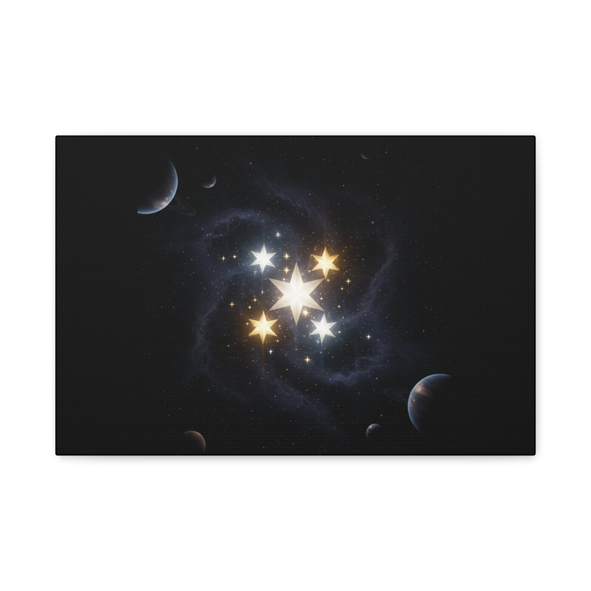 PRB Celestial Star Cluster Matte Canvas Print — Cosmic Planets Wall Art by Printify