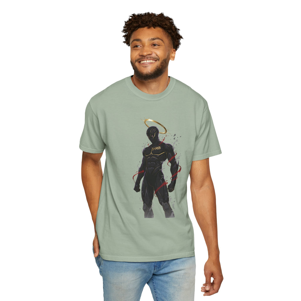 PRB Shadow Hero Graphic T-Shirt — Haloed Vigilante Illustration by Printify