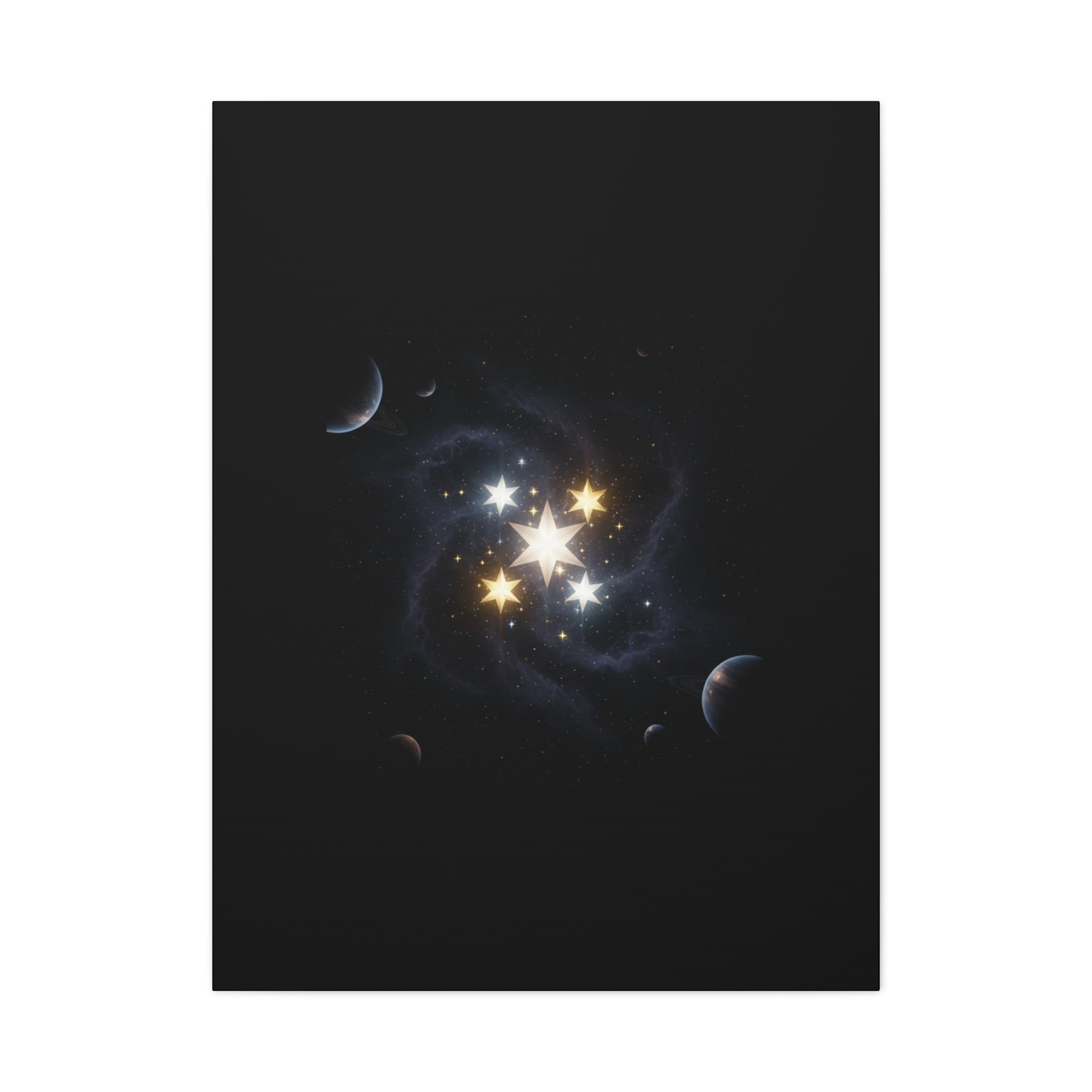 PRB Celestial Star Cluster Matte Canvas Print — Cosmic Planets Wall Art by Printify