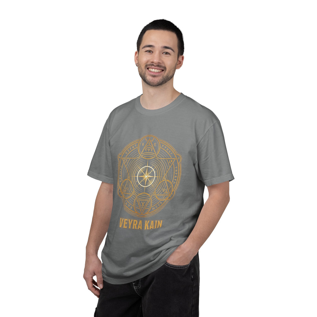 Power Runs Black PRB — Veyra Kain Geometric Sigil Tee with “Too Much Becomes Ruin” Graphic T-Shirt by Printify
