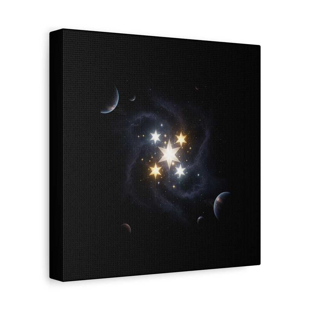PRB Celestial Star Cluster Matte Canvas Print — Cosmic Planets Wall Art by Printify