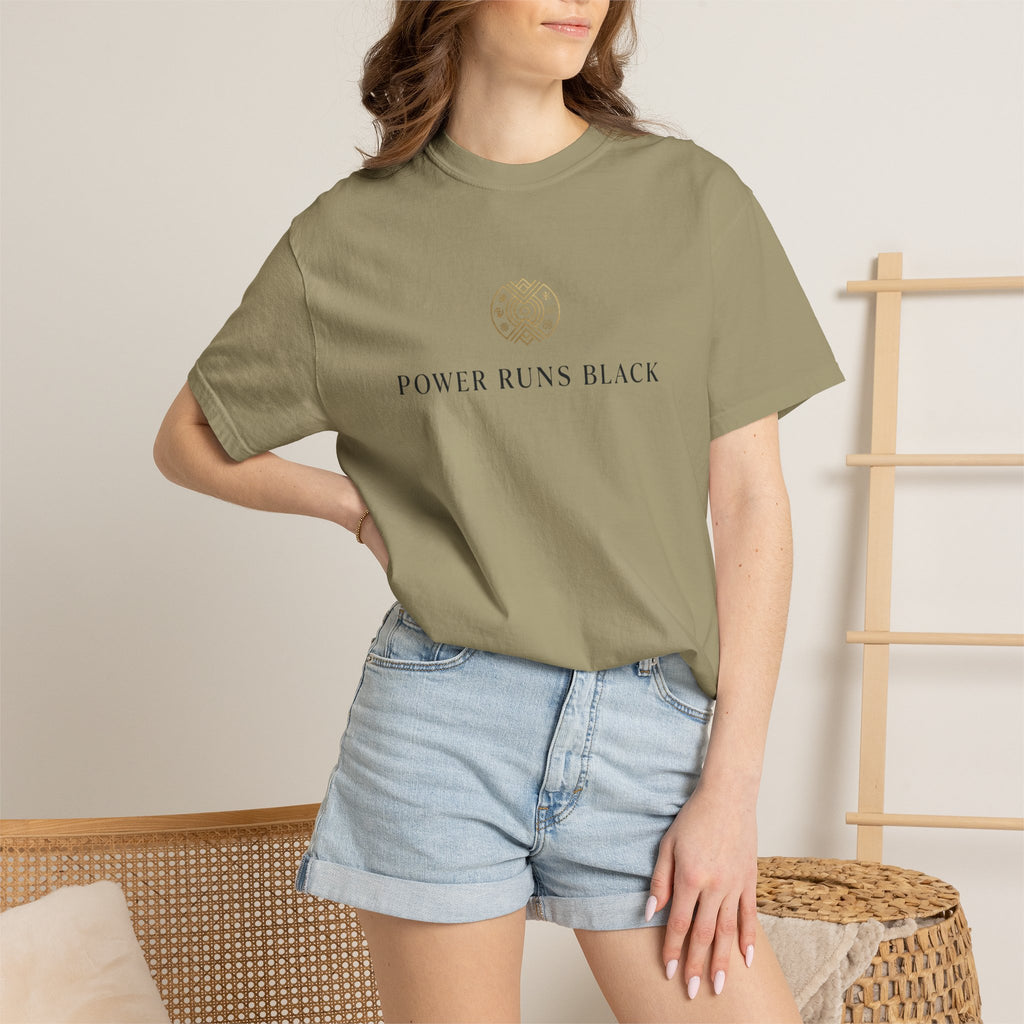 Power Runs Black PRB Graphic T-Shirt — Minimal Emblem Tee by Power Runs Black