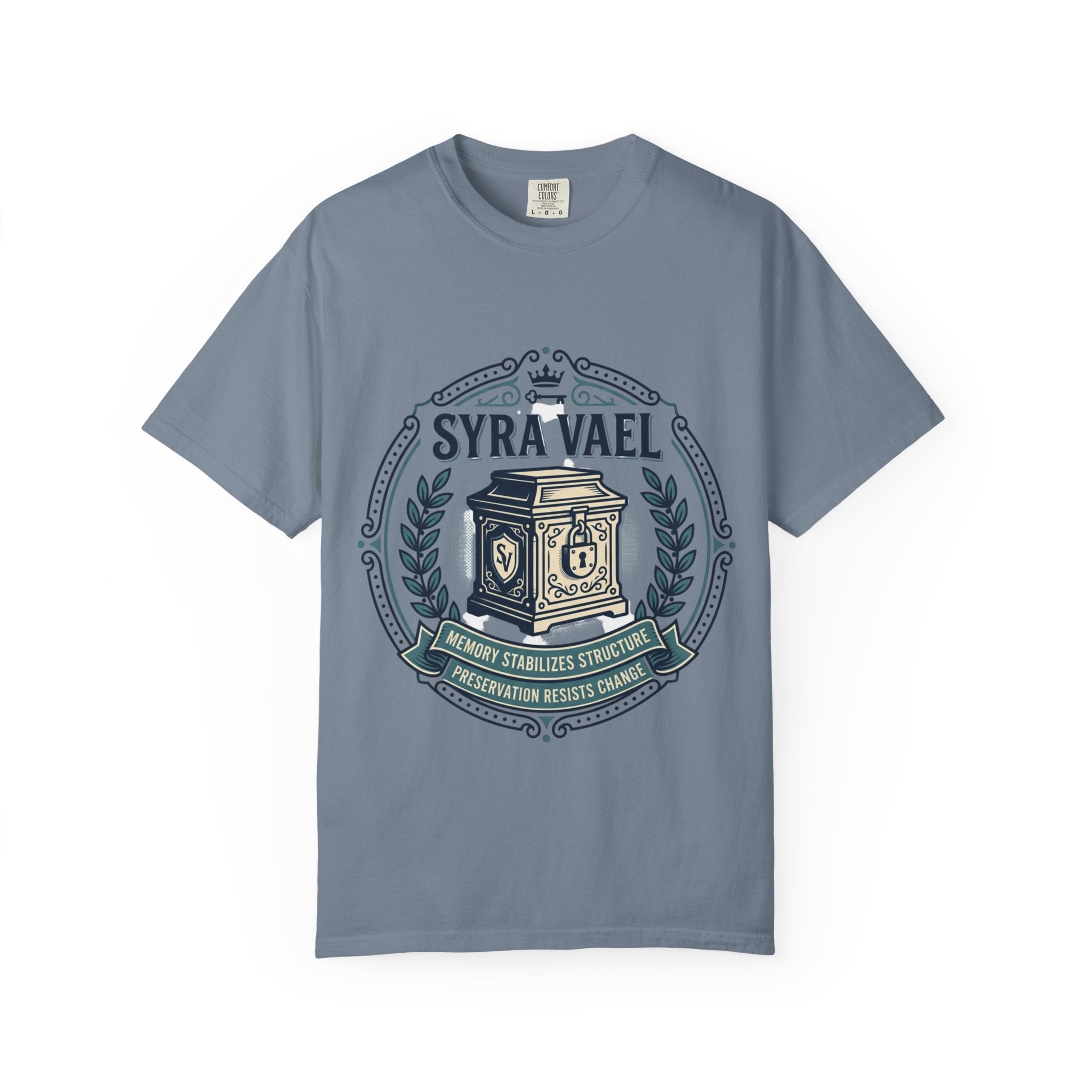Power Runs Black PRB — Syra Vael Vintage Crest Tee by Power Runs Black