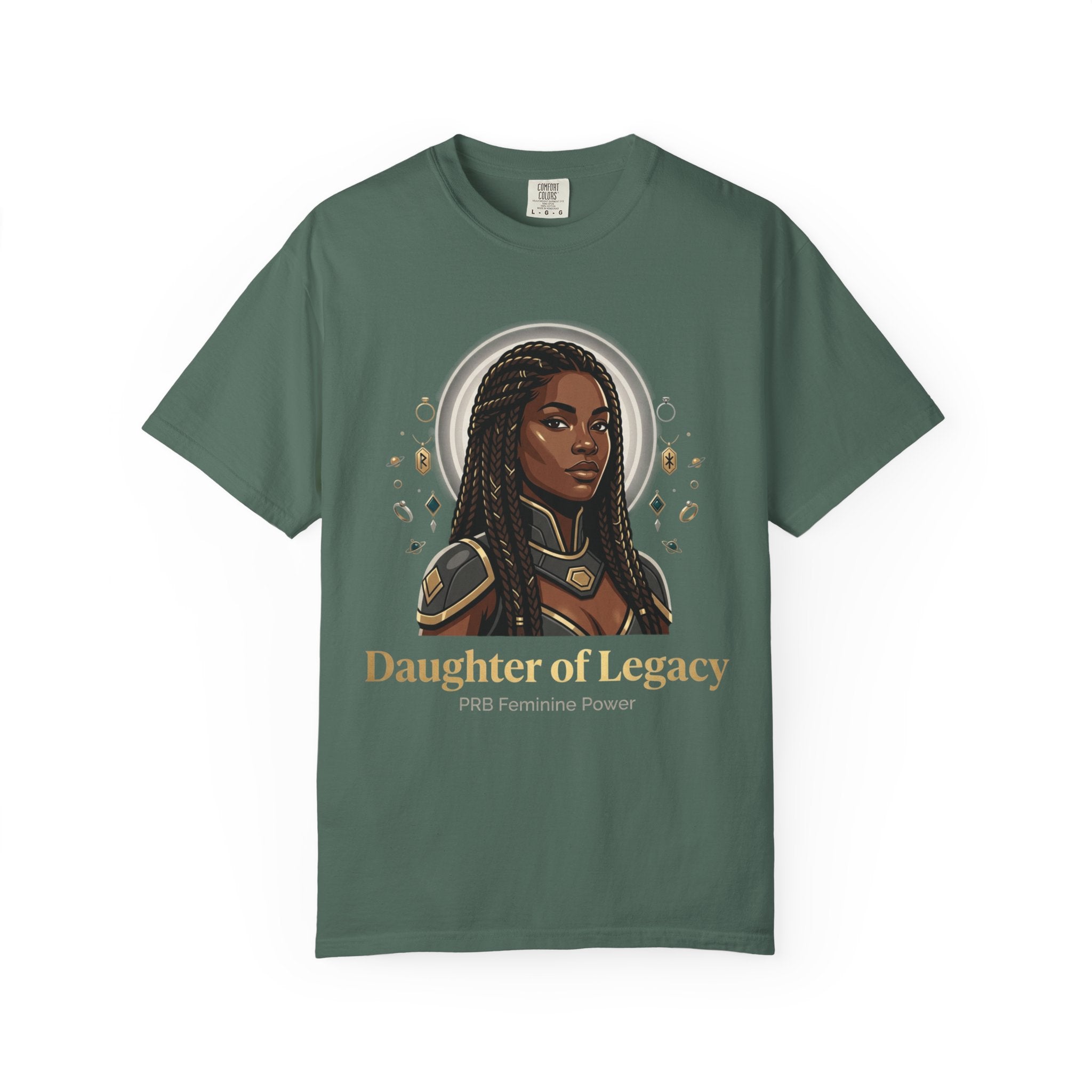 PRB Daughter of Legacy Graphic T-Shirt | Afrocentric Heroine Portrait Tee by Printify