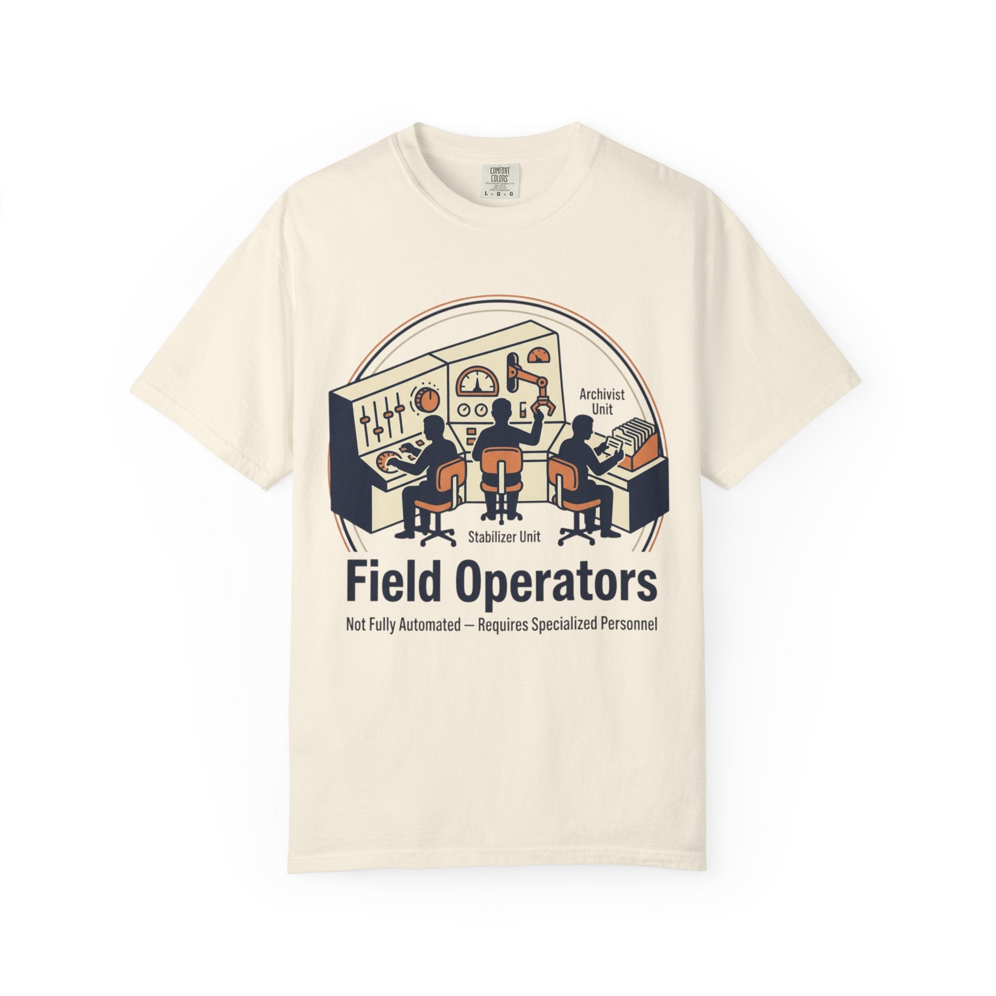 Power Runs Black PRB Field Operators T-Shirt — "Field Operators: Not Fully Automated — Requires Specialized Personnel" by Power Runs Black