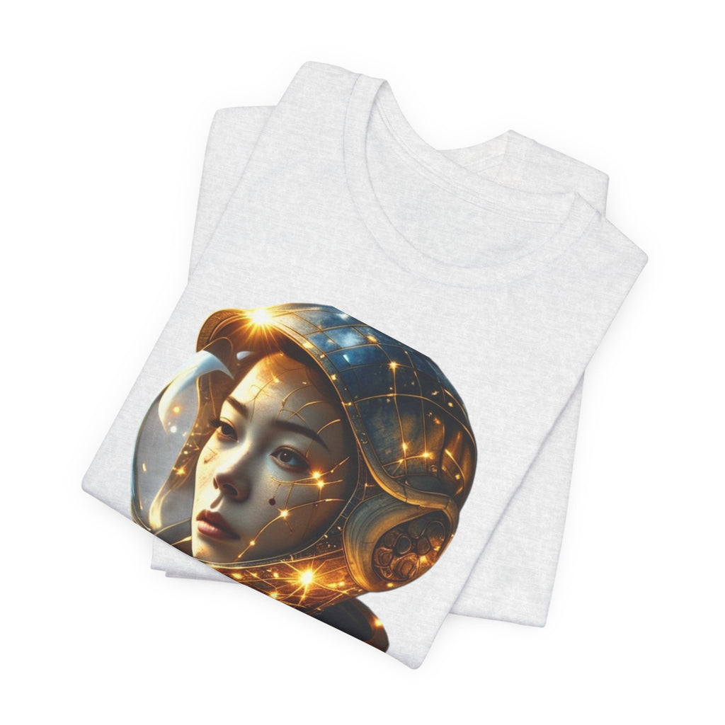 PRB Astronaut Portrait Tee — Starry Cosmic Helmet Graphic T-Shirt by Power Runs Black