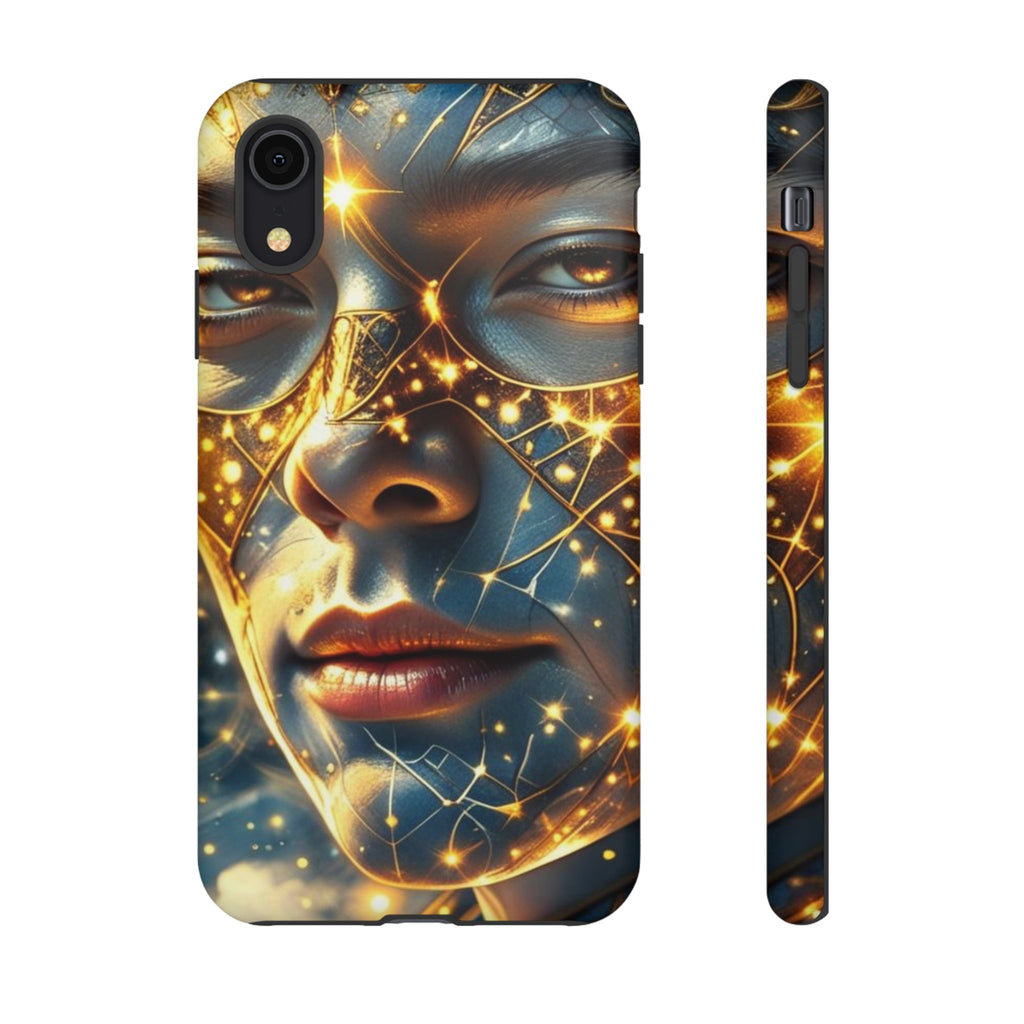 PRB Galactic Portrait Tough Case | Cosmic Face Phone Case, Starry Nebula Design by Power Runs Black