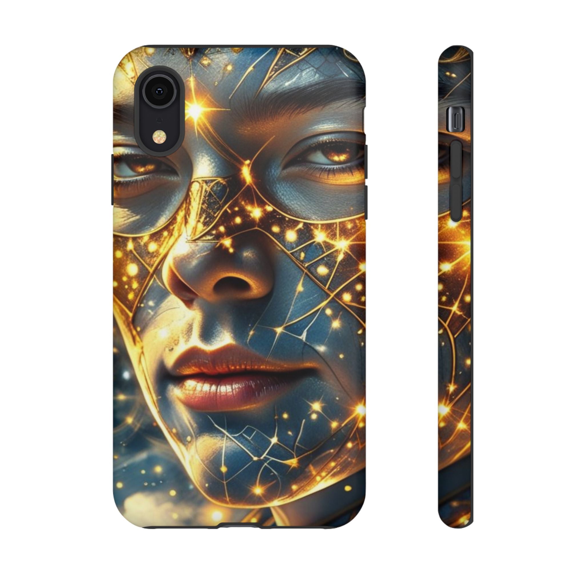 PRB Galactic Portrait Tough Case | Cosmic Face Phone Case, Starry Nebula Design by Power Runs Black