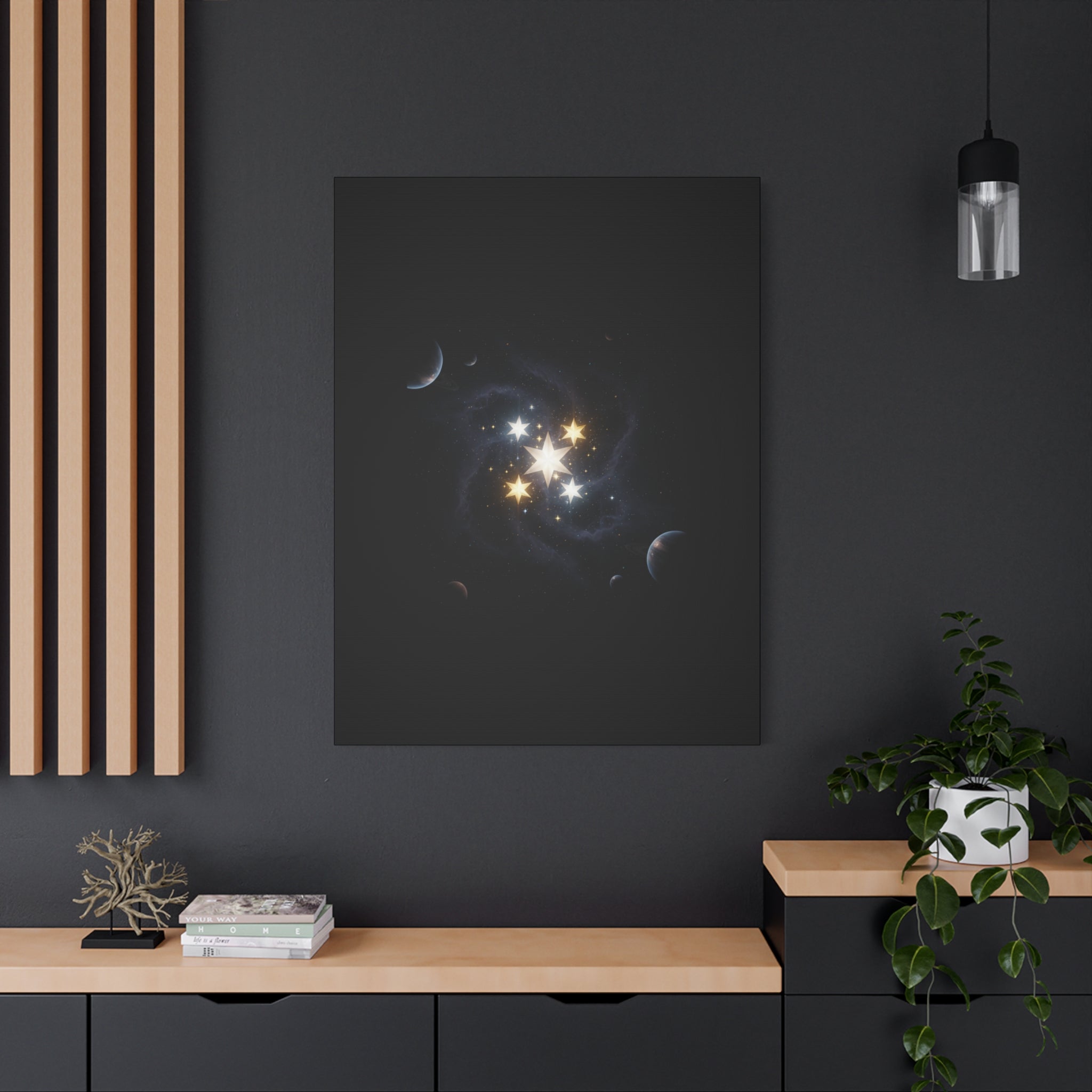 PRB Celestial Star Cluster Matte Canvas Print — Cosmic Planets Wall Art by Printify