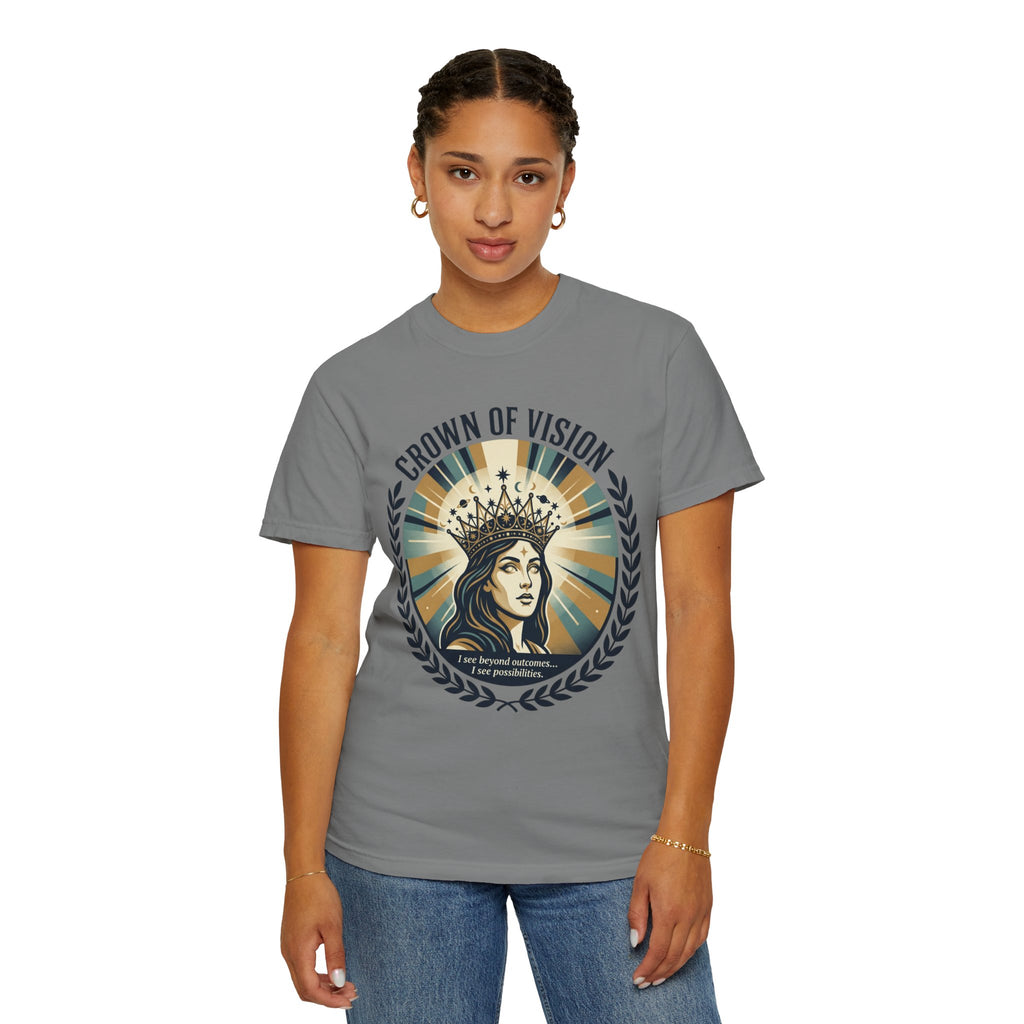 Power Runs Black Crown of Vision T-Shirt — Vintage Inspirational Graphic Tee by Printify