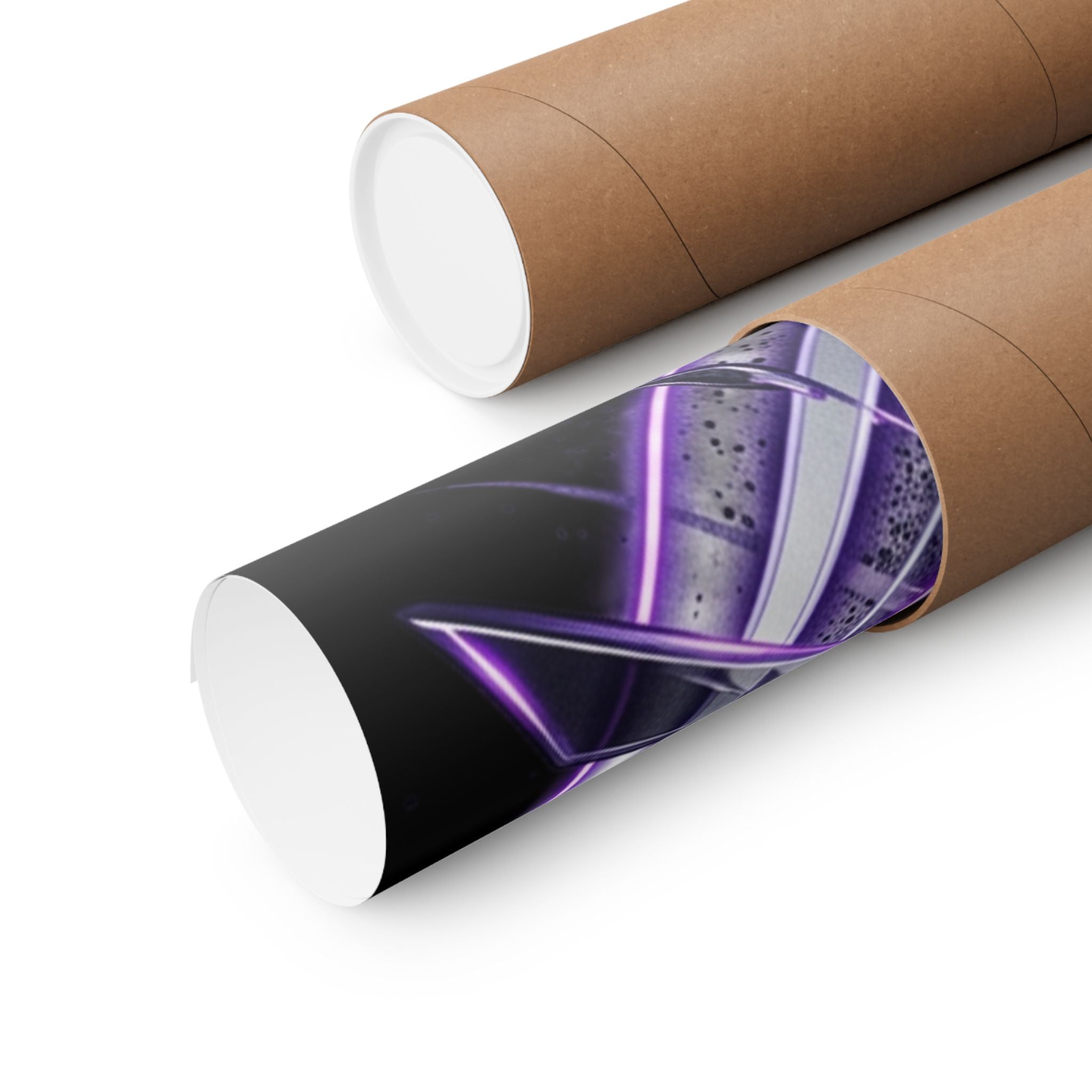 Power Runs Black Purple Energy Shield Matte Poster by Power Runs Black