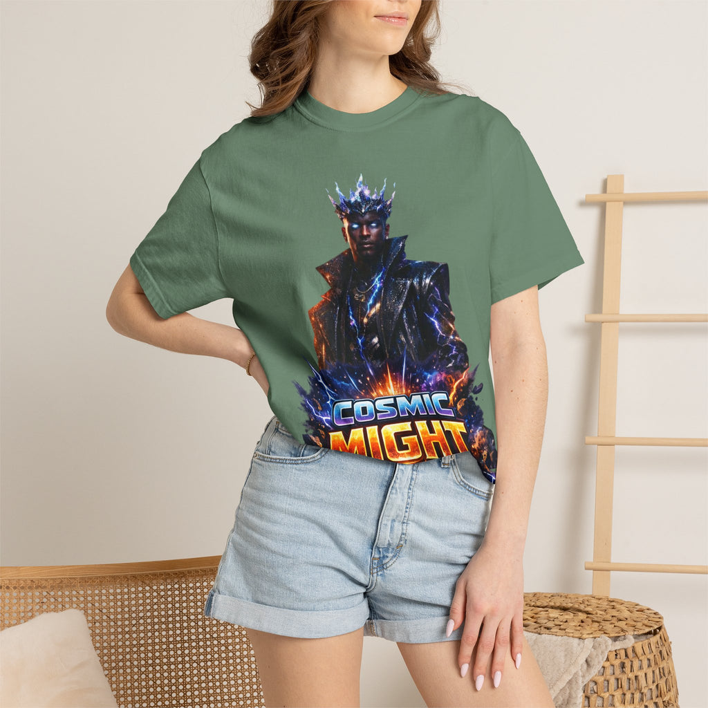 PRB Cosmic Might Unleashed T-shirt | Space Warrior Graphic Tee by Power Runs Black