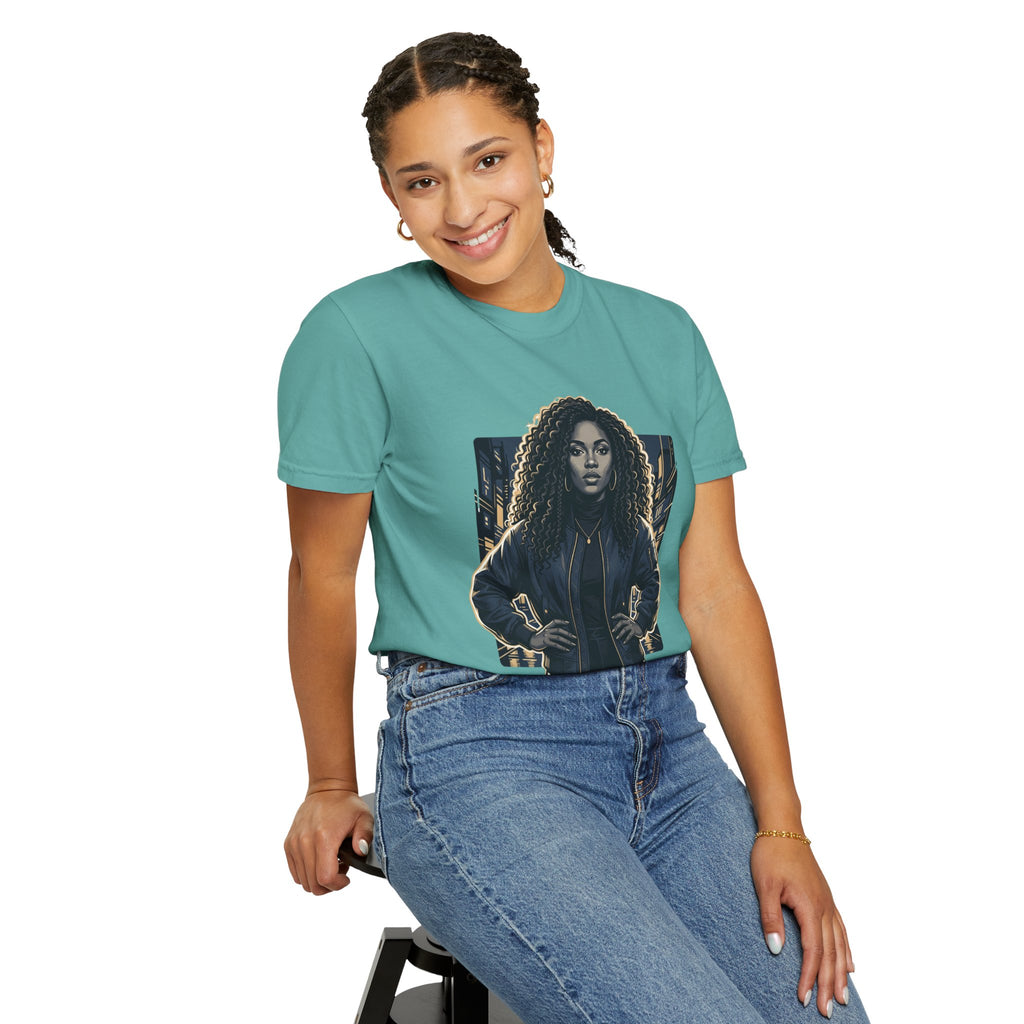 Pretty Rich Bitch The Collection by PRB T-Shirt — Bold Graphic Tee with Empowered Woman Portrait by Power Runs Black