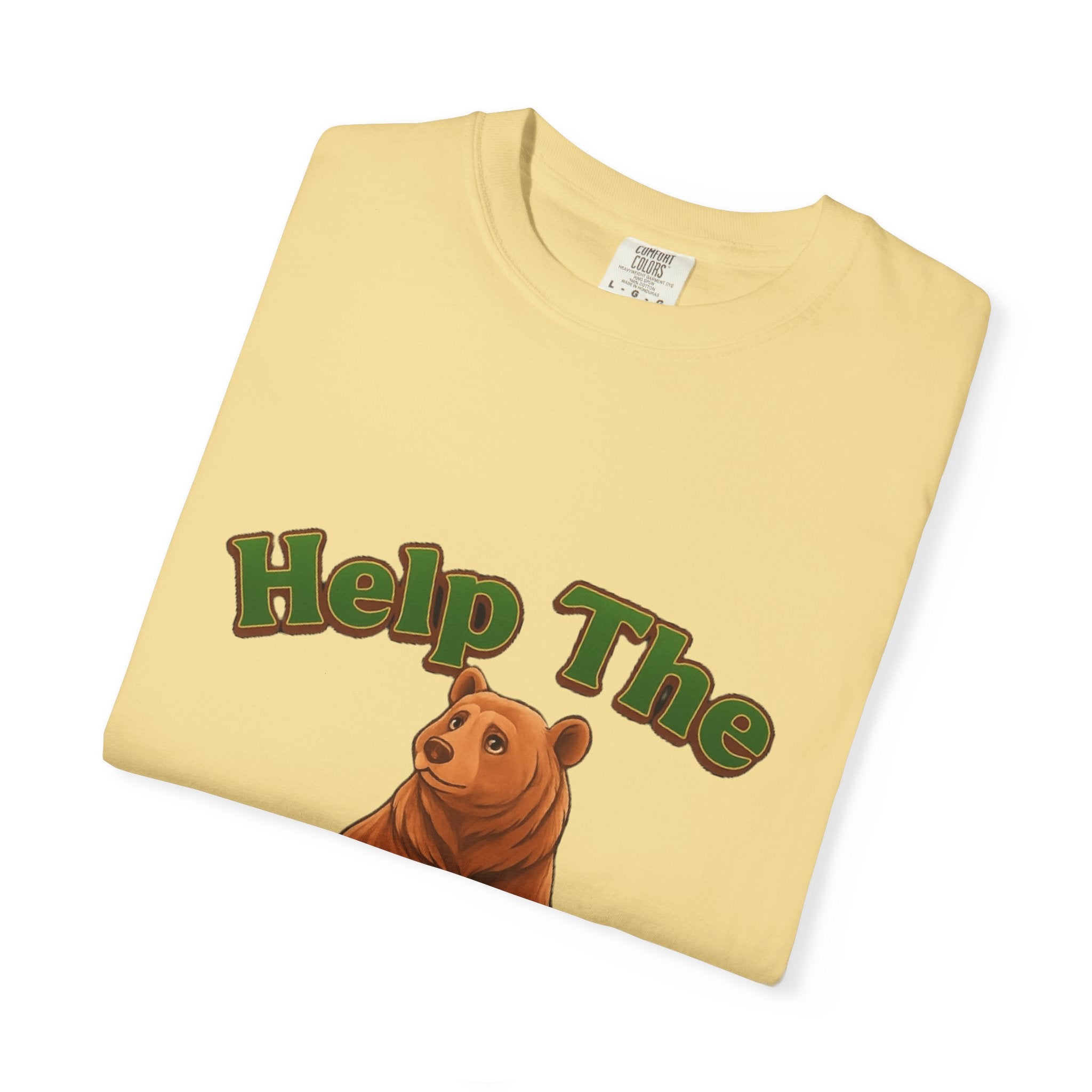 Power Runs Black PRB Help The Bear T-shirt | Cute Sitting Bear Illustration by Power Runs Black