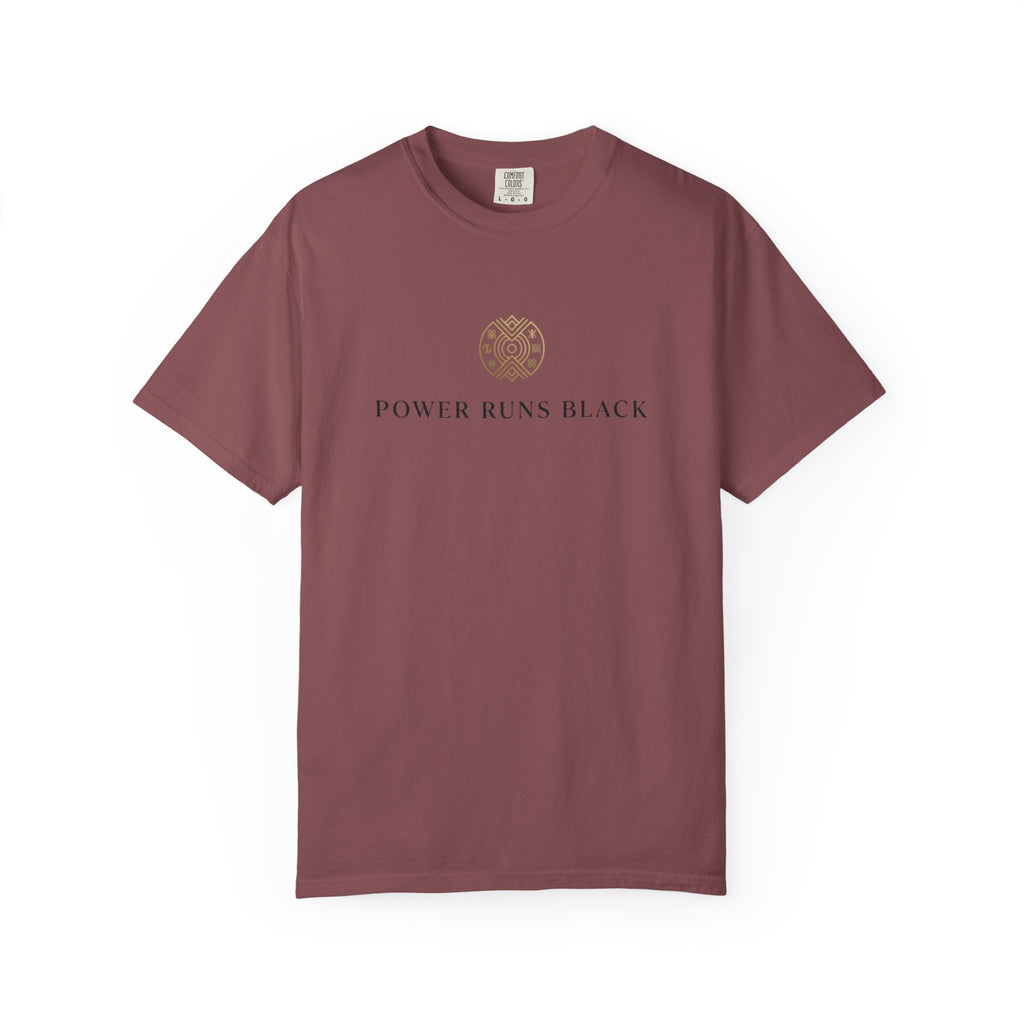 Power Runs Black PRB Graphic T-Shirt — Minimal Emblem Tee by Power Runs Black