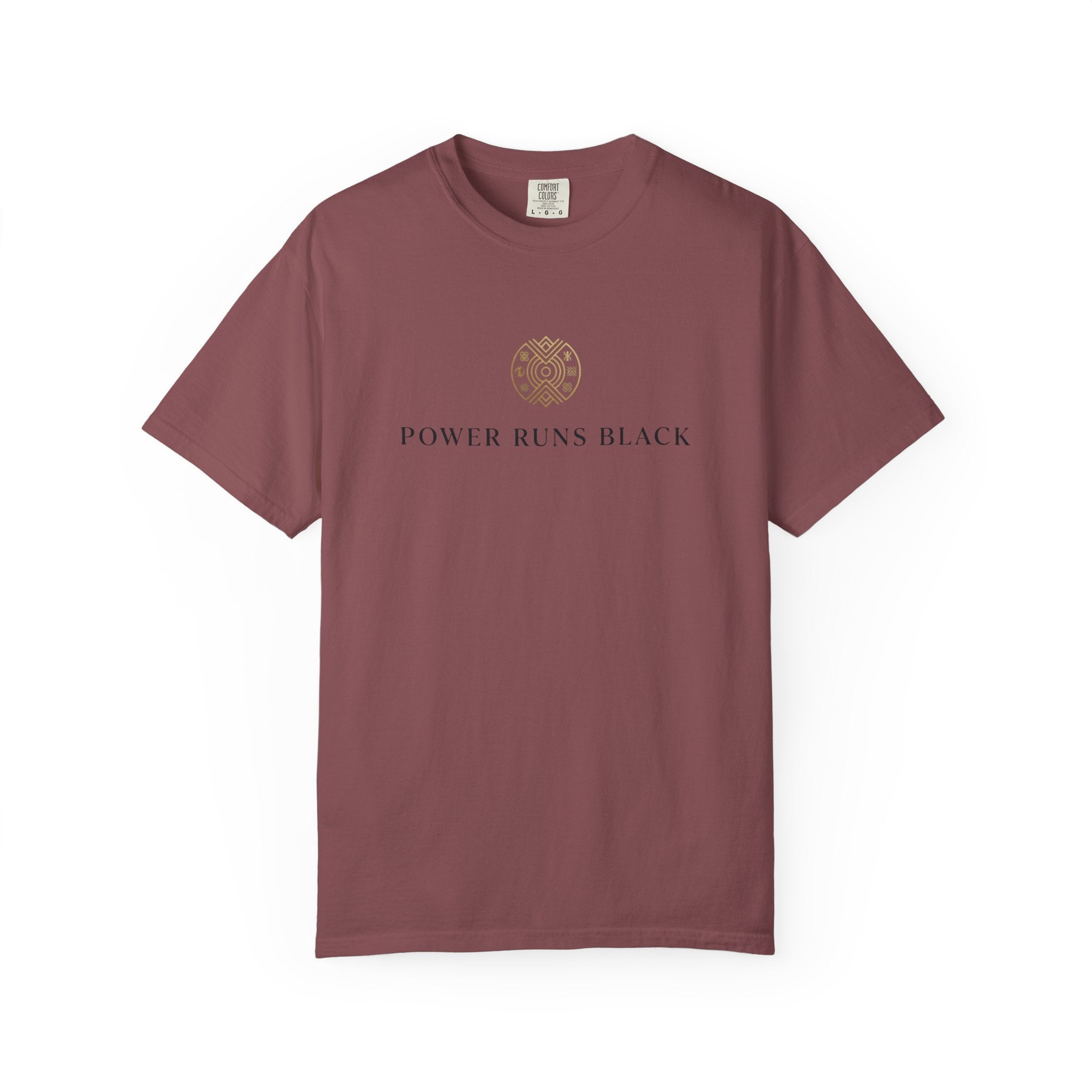 Power Runs Black PRB Graphic T-Shirt — Minimal Emblem Tee by Power Runs Black