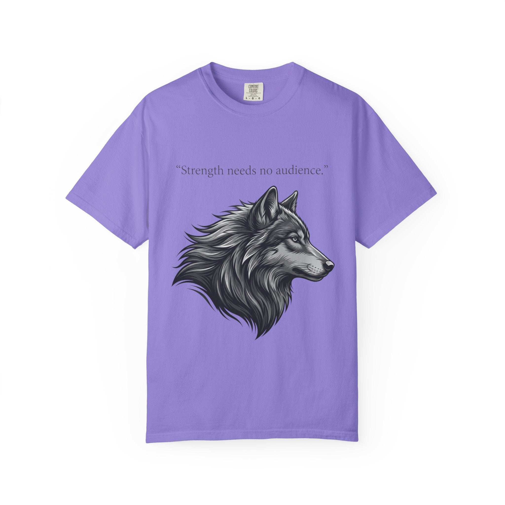 PRB Wolf Head T-Shirt — "Strength needs no audience" Inspirational Graphic Tee by Printify