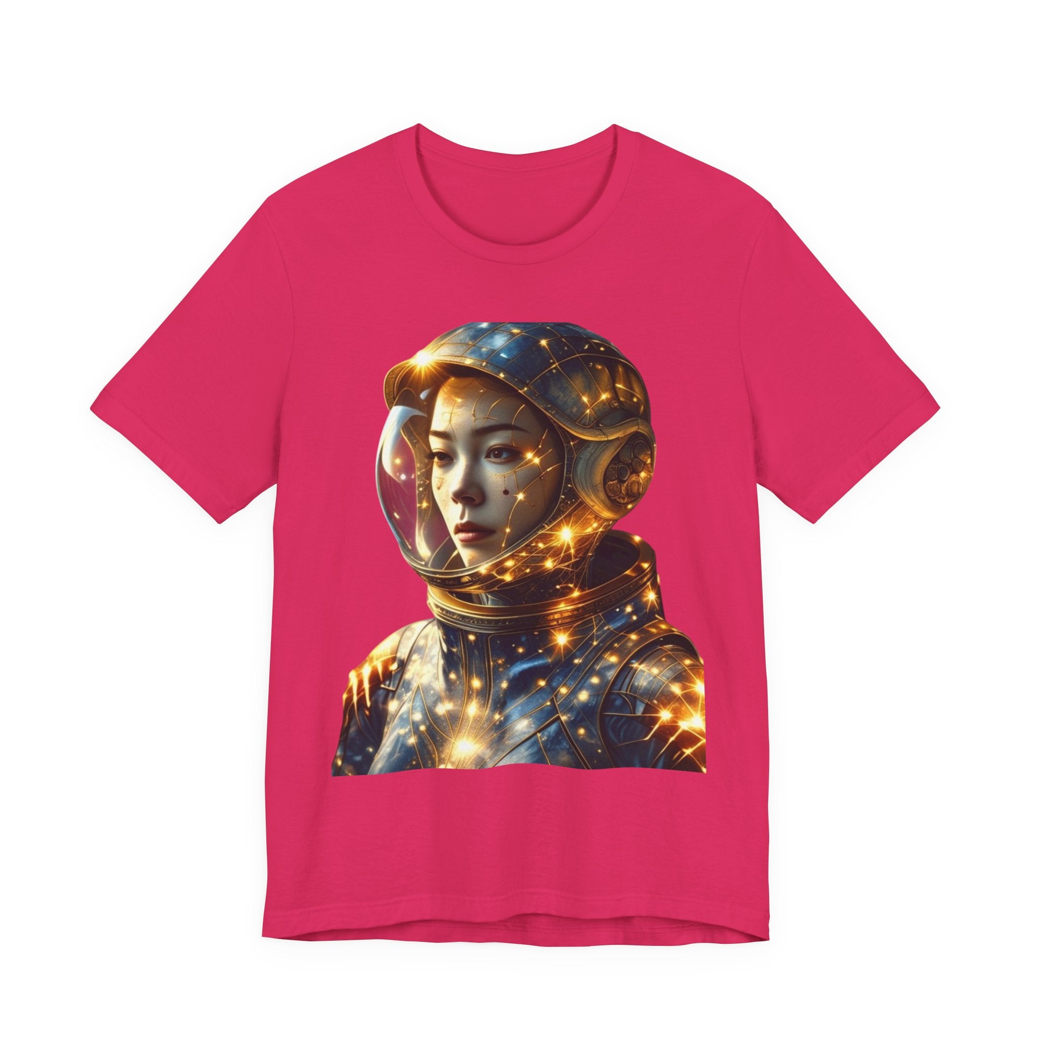 PRB Astronaut Portrait Tee — Starry Cosmic Helmet Graphic T-Shirt by Power Runs Black