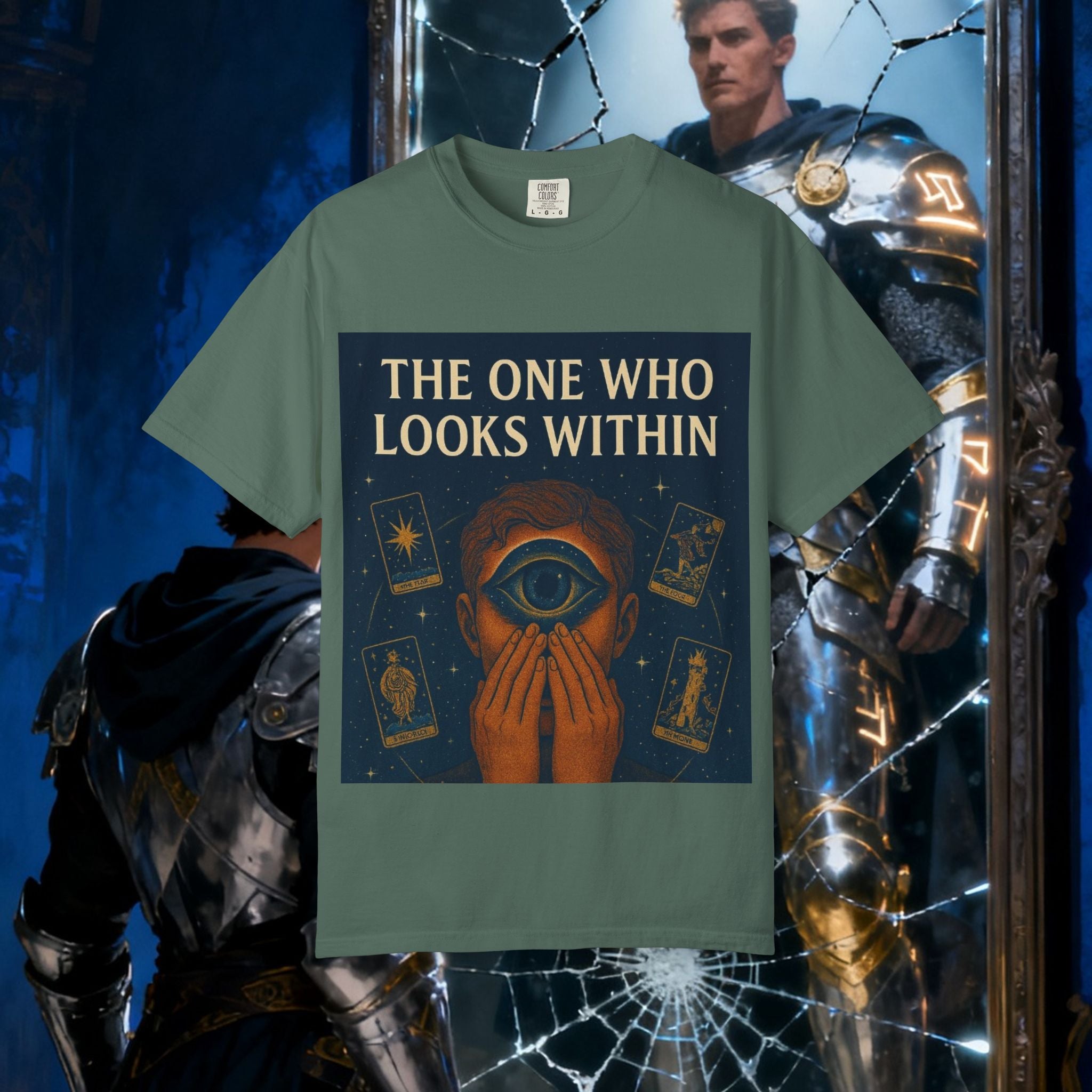 PRB Tarot Eye T-Shirt — "The One Who Looks Within" Mystical Graphic Tee by Power Runs Black